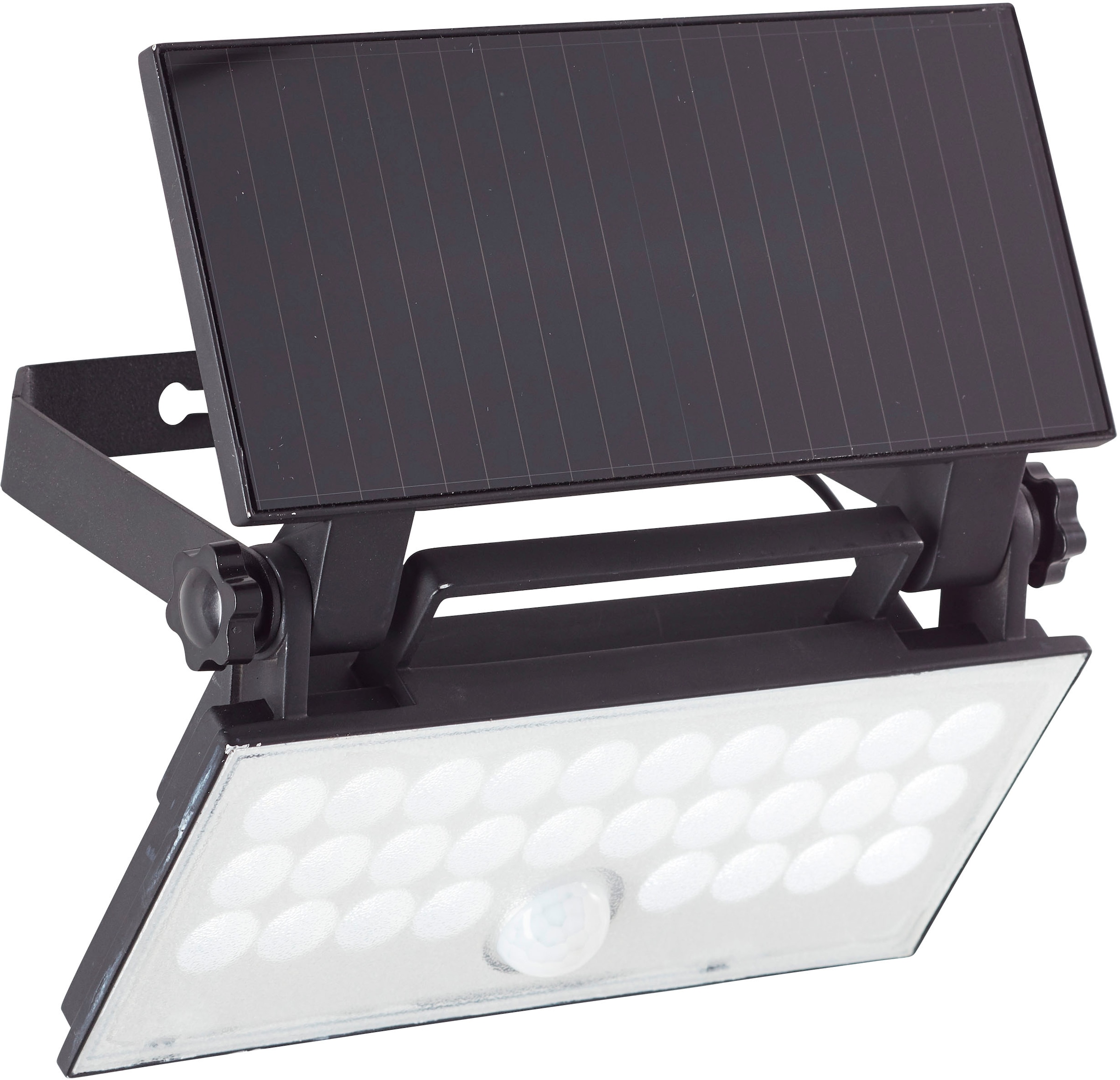 Brilliant LED Außen-Wandleuchte "Luton", Solar, 19 cm, 1000 lm, 4100 K, schwenkbar, schwarz