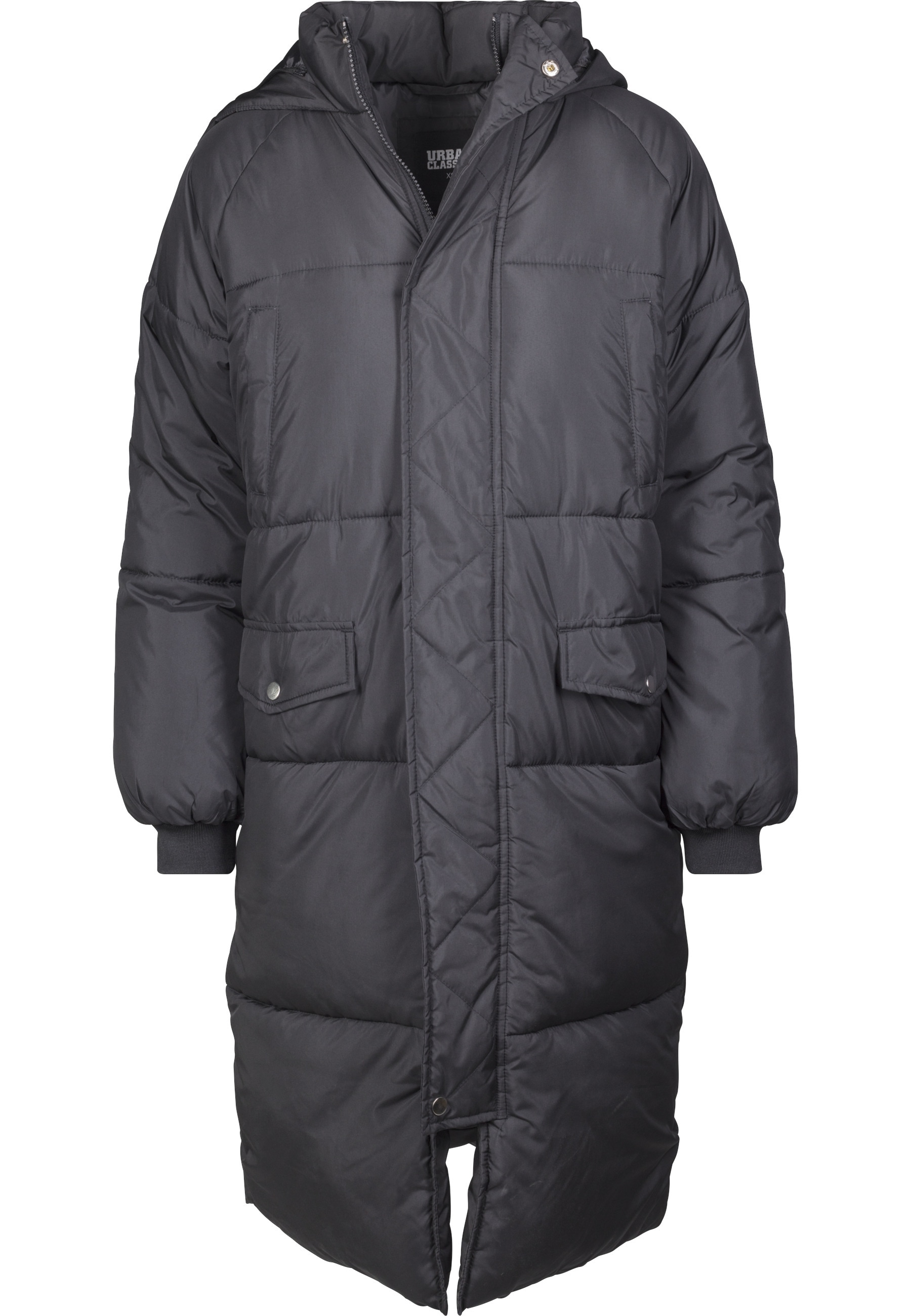 URBAN CLASSICS Winterjacke »Urban Classics Damen Ladies Oversize Faux Fur Puffer Coat« 1 Stk. tlg. mit Kapuze