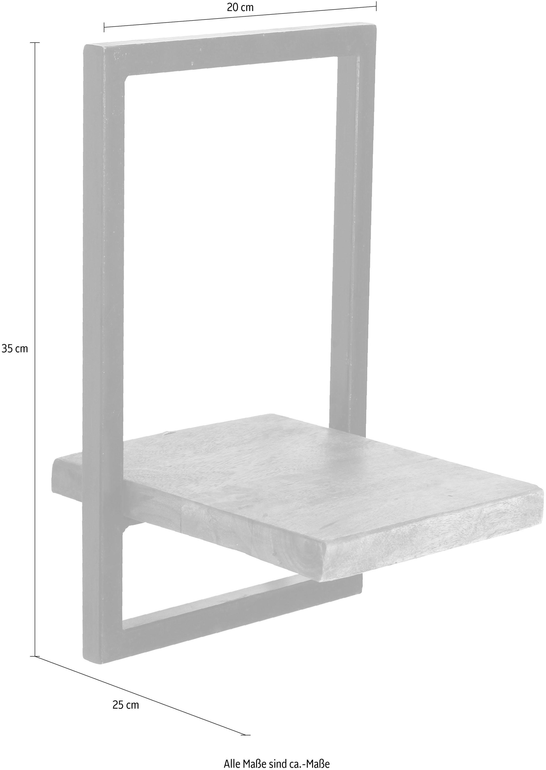 SIT Wandregal »Regal PANAMA – Industrial Regal aus Mango‑Holz & Altmetall«