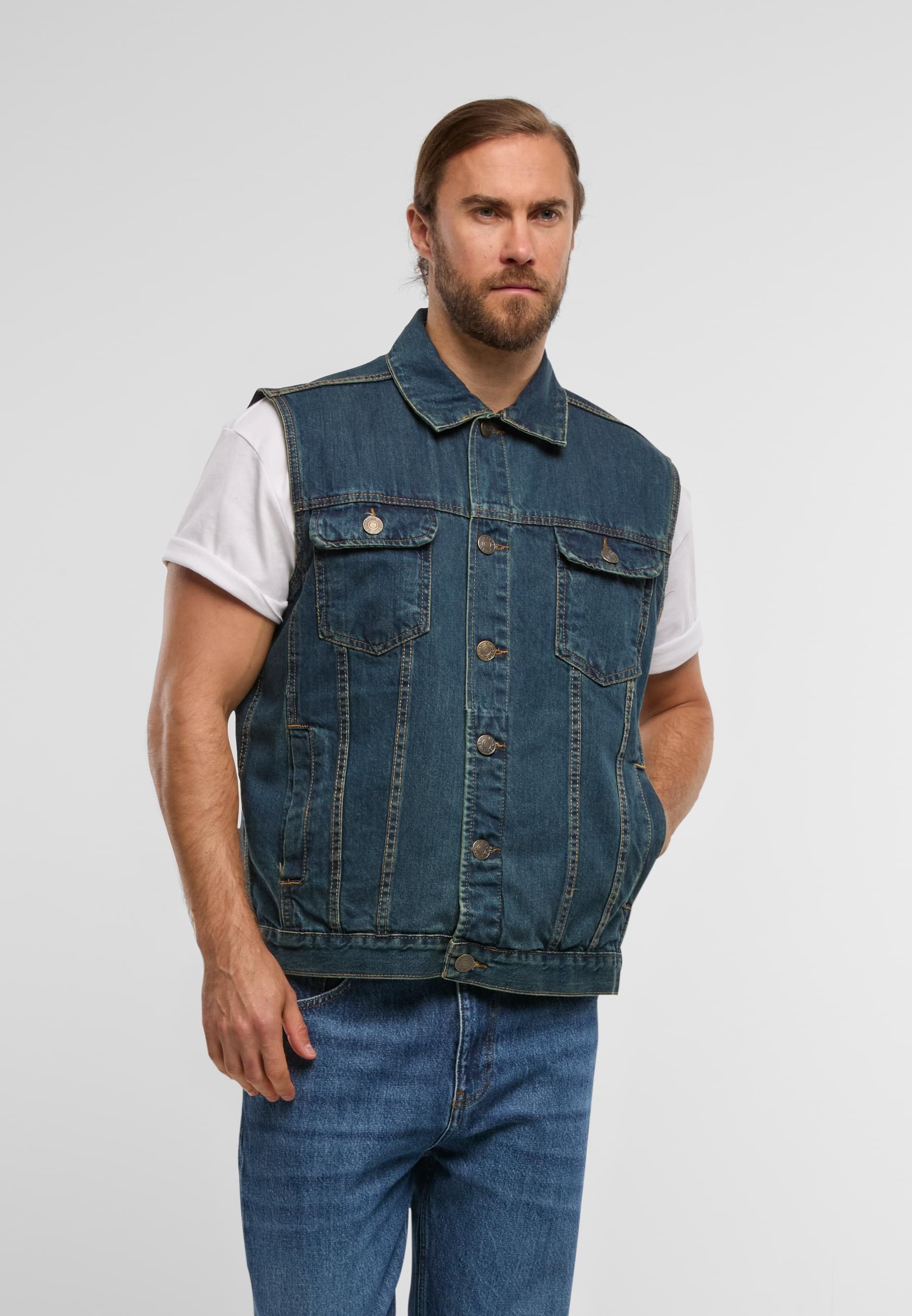 URBAN CLASSICS Jerseyweste »Urban Classics Herren Denim Vest«, (1 tlg.)