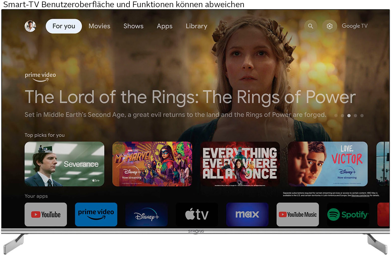 STRONG QLED-Fernseher, 55 ′′, schwarz, Fernseher