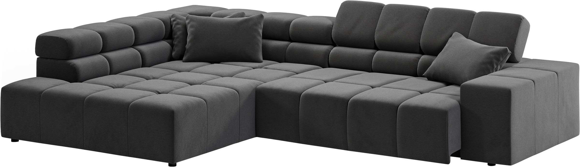 INOSIGN Ecksofa »Ancona incl. Kopfteilverstellung, Breite 319cm, L-Form«, wahlweise motorische Sitztiefenverstellung, auch in Cord + Easy Care