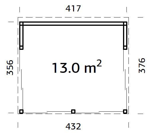 Palmako Holzpavillon »Nova«, mit Doppelstegplatten, BxT: 432x376 cm, natur