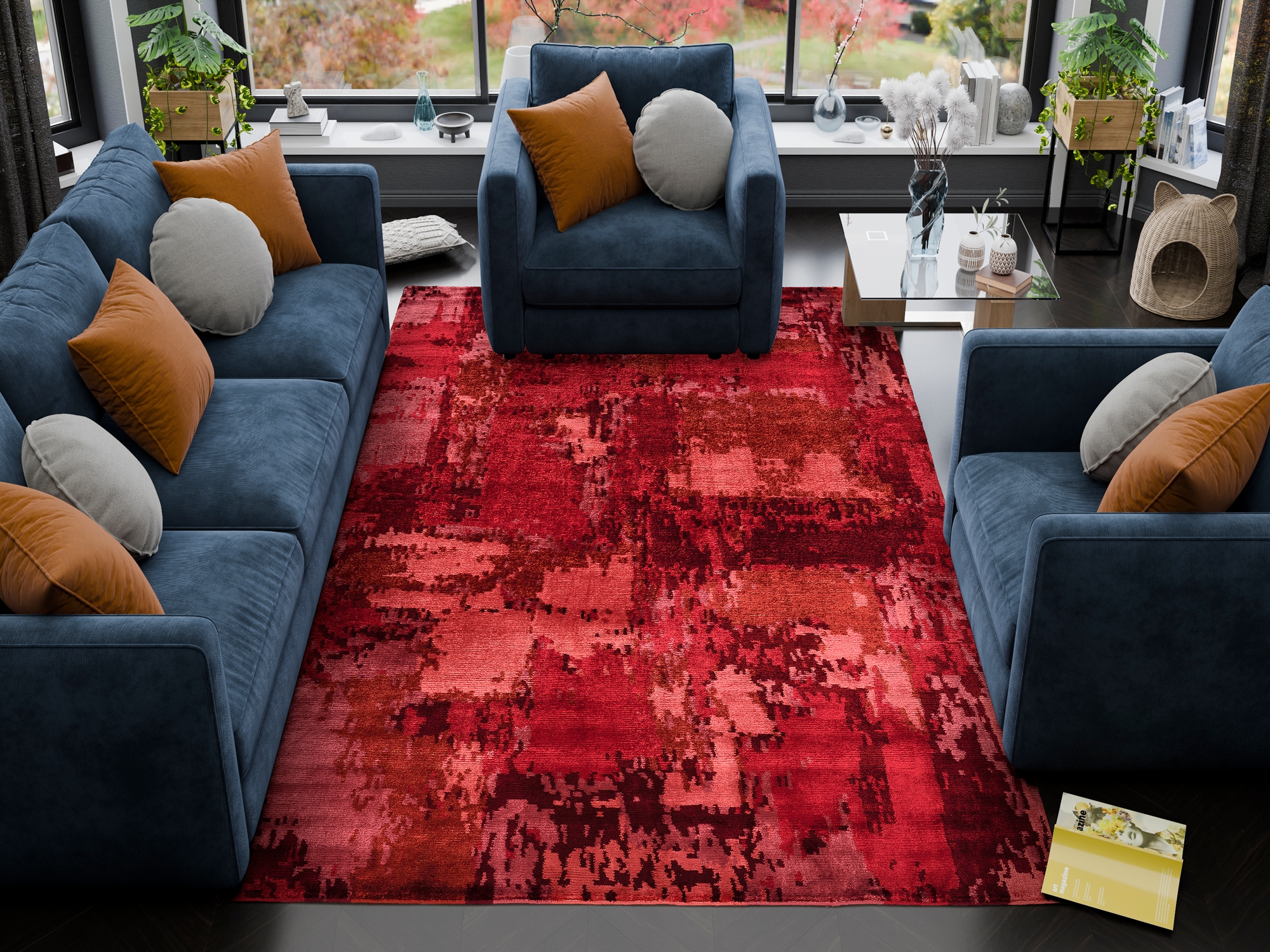OCI DIE TEPPICHMARKE Teppich "WESTSIDE PALUNG" rechteckig 12 mm Höhe handgeknüpfter echter original Nepal Design Kurzflor Teppich, dezent