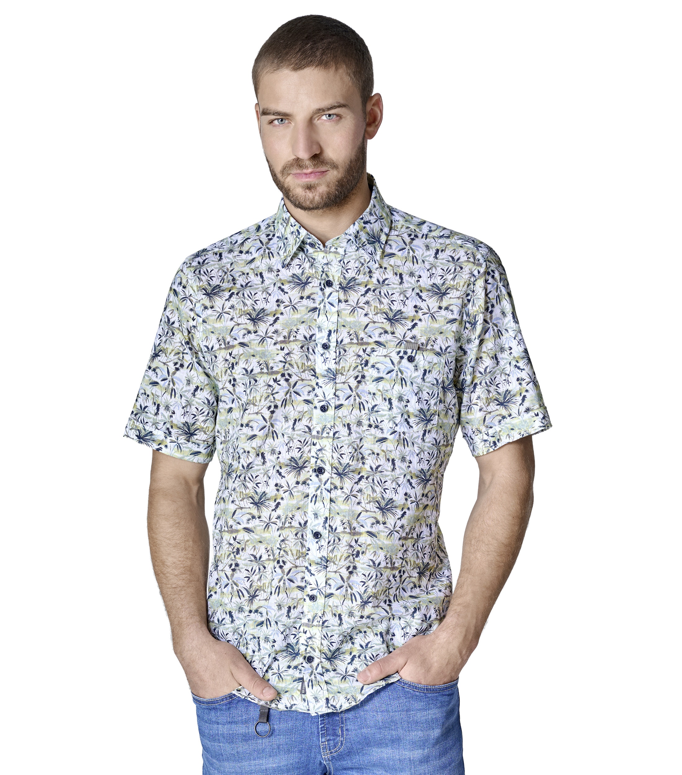 CASAMODA "CASAMODA Freizeithemd Kurzarm Print"