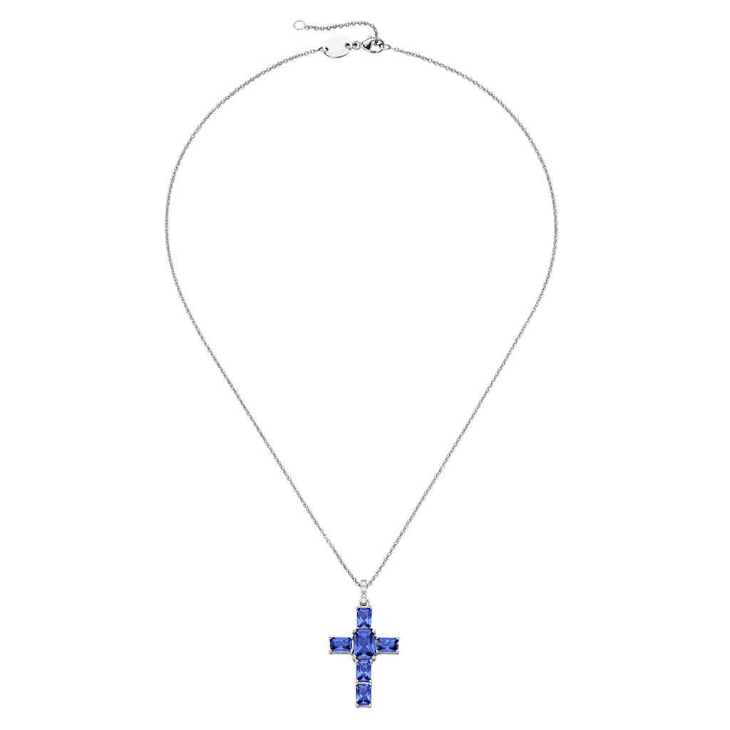 GIORGIO MARTELLO MILANO Kette mit Anhänger »Anhänger Kreuz mit Zirkonia oder Kristallstein, Silber 925«