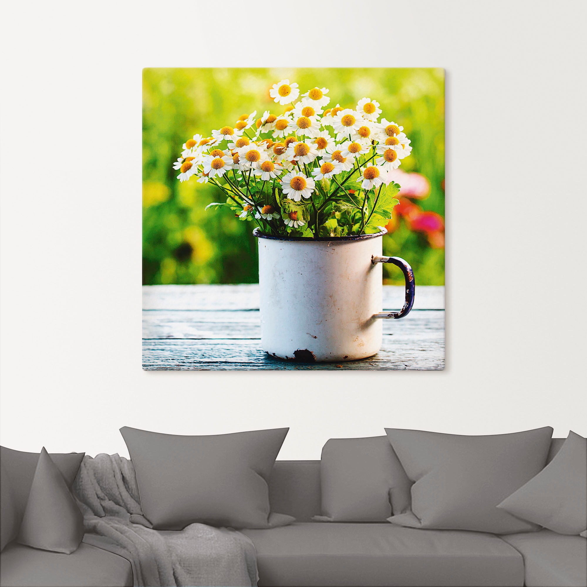 Artland Wandbild »Frühlingsgarten mit Gänseblümchen«, Blumen, (1 St.), als Leinwandbild, Poster, Wandaufkleber in verschied. Größen