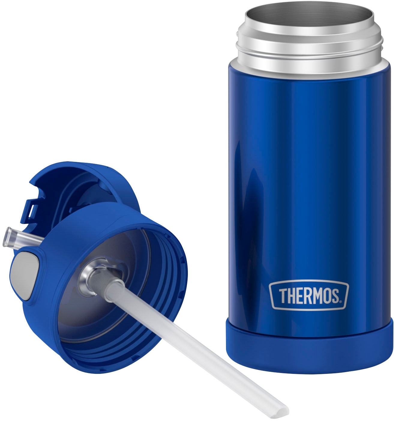 THERMOS Isolierflasche »FUNTAINER STRAW BOTTLE, doppelwandiger Edelstahl, spülmaschinenfest« 0,35l, mit Silikonstrohalm, absolut dicht