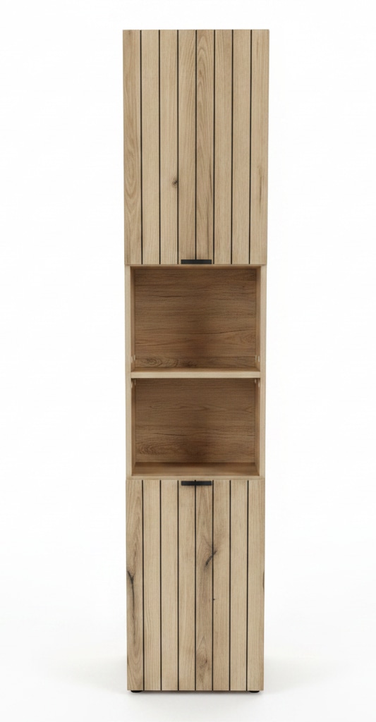 OTTO home Hochschrank »Baltrum« 4 Stk. tlg. Breite 40 cm dekorative Lamellenoptik