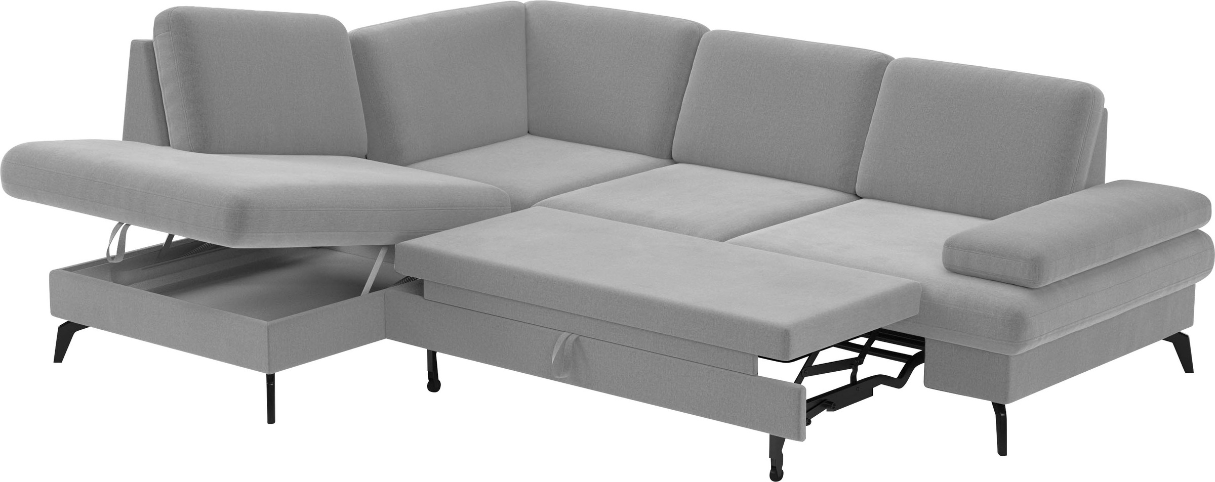 sit&more Ecksofa »Morris L-Form inkl. Sitztiefenverstellung«, wahlweise mit Bettfunktion, Bettkasten und Armteilverstellung