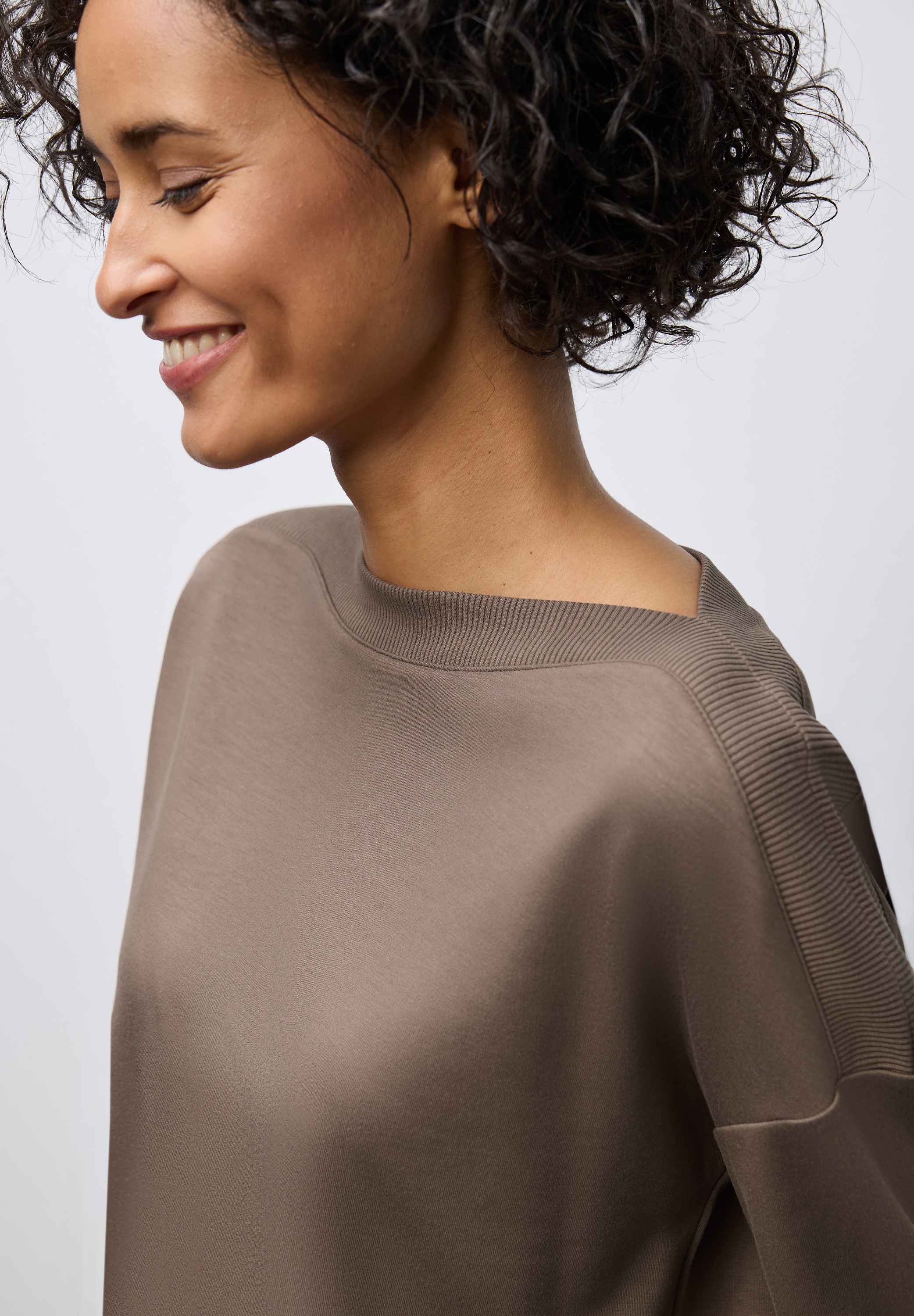 STREET ONE 3/4-Arm-Shirt, Strick-Shirt mit U-Boot-Ausschnitt