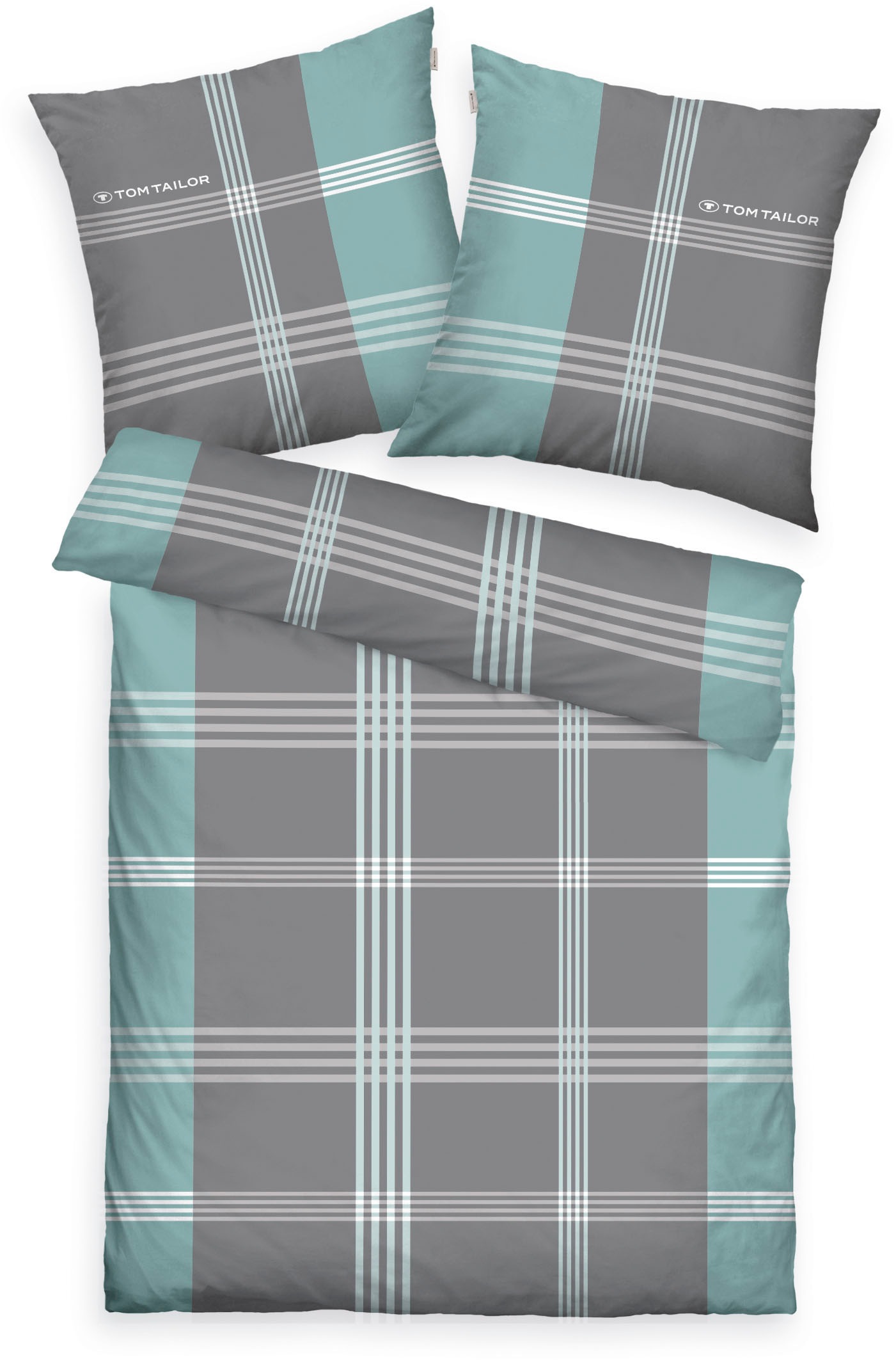 TOM TAILOR HOME Bettwäsche "Ole" 3 Stk. tlg. karierte Bettwäsche aus Baumwo günstig online kaufen