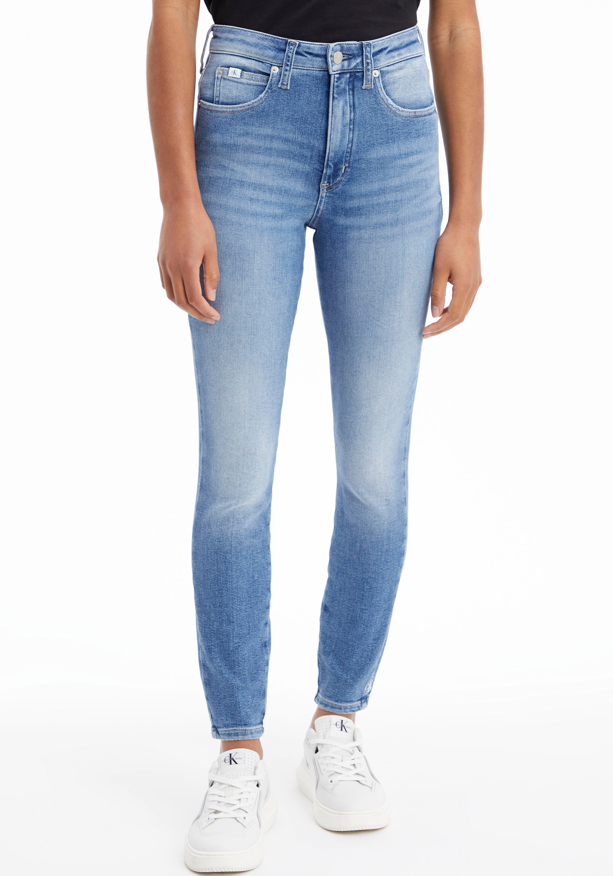 Calvin Klein Jeans mit kaufen Calvin auf »HIGH Logo | 5-Pocket-Jeans Münztasche der ANKLE«, SKINNY RISE SUPER online BAUR kleinem Klein