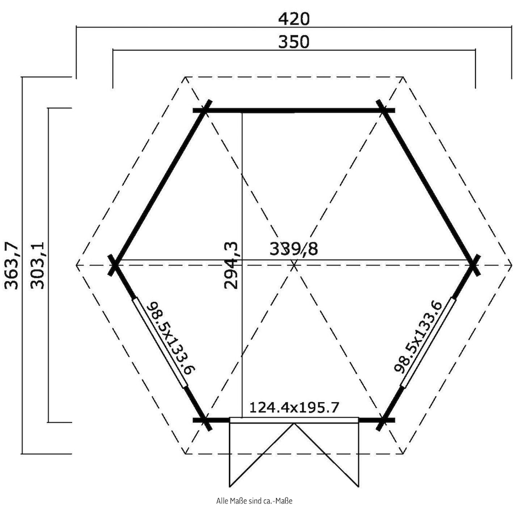 LASITA MAJA Pavillon »Rivera«, (Set, Inklusive Fussbodenbretter zum verlegen)