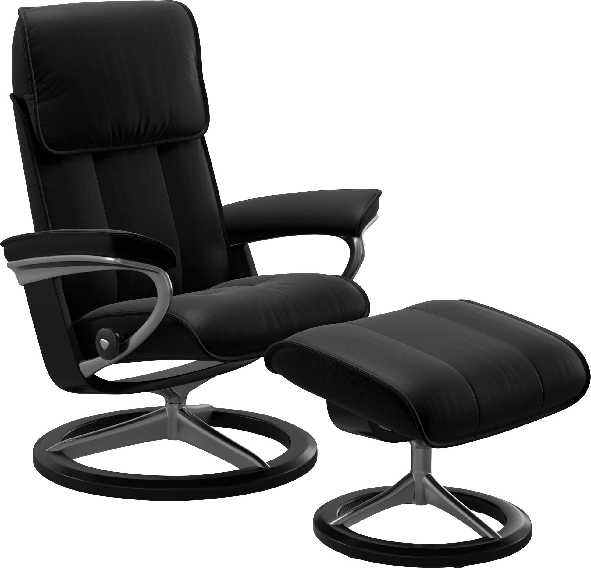 Stressless Relaxsessel "Admiral", (Set, Relaxsessel inkl. Hocker), mit Signature Base, Größe M & L, Gestell Schwarz