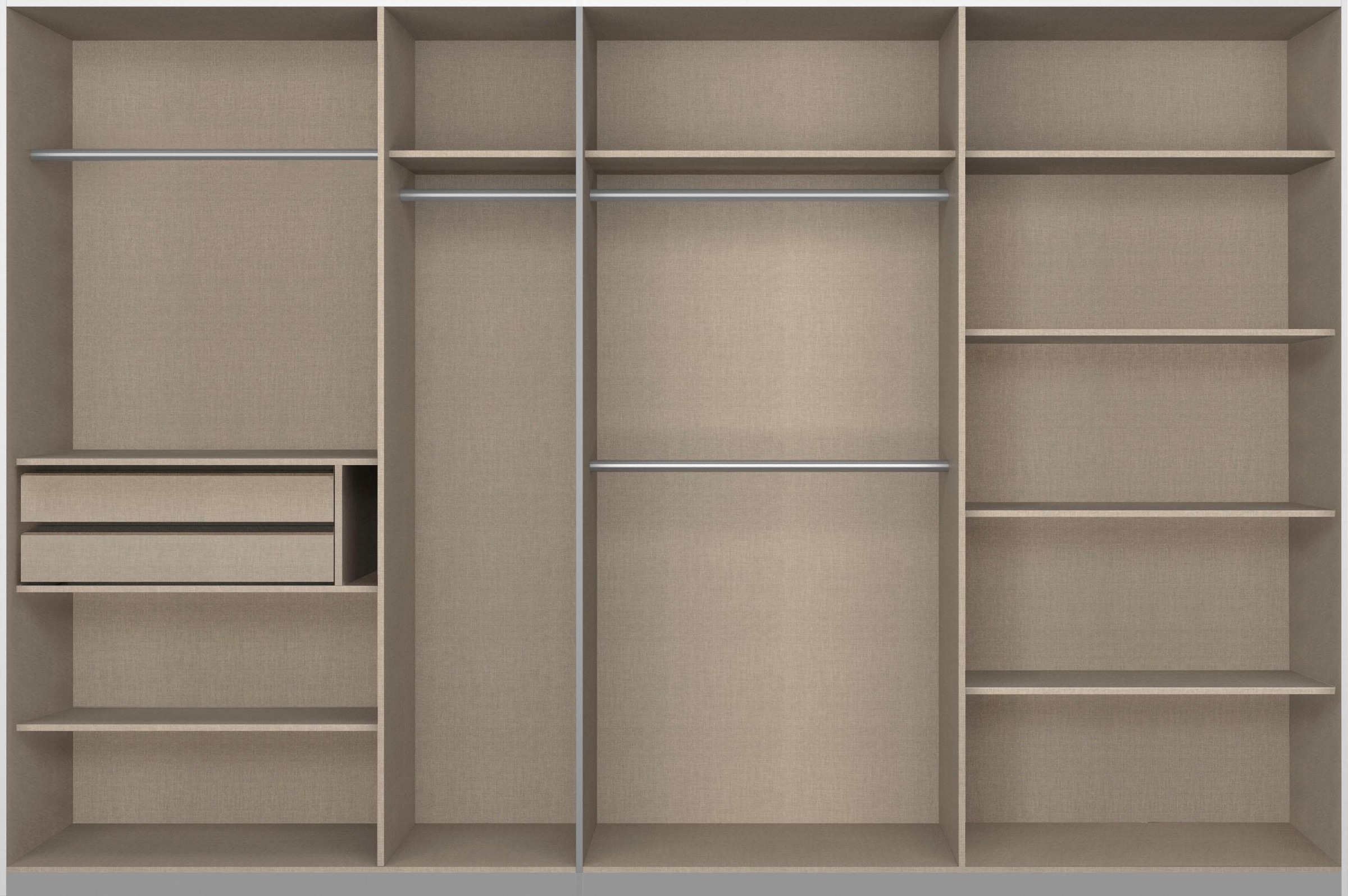 rauch Schwebetürenschrank »Kleiderschrank Schrank Garderobe Wäscheschrank BESTSELLER KEPAN«, inkl. Schubladen-Einsatz und extra Einlegeböden MADE IN GERMANY