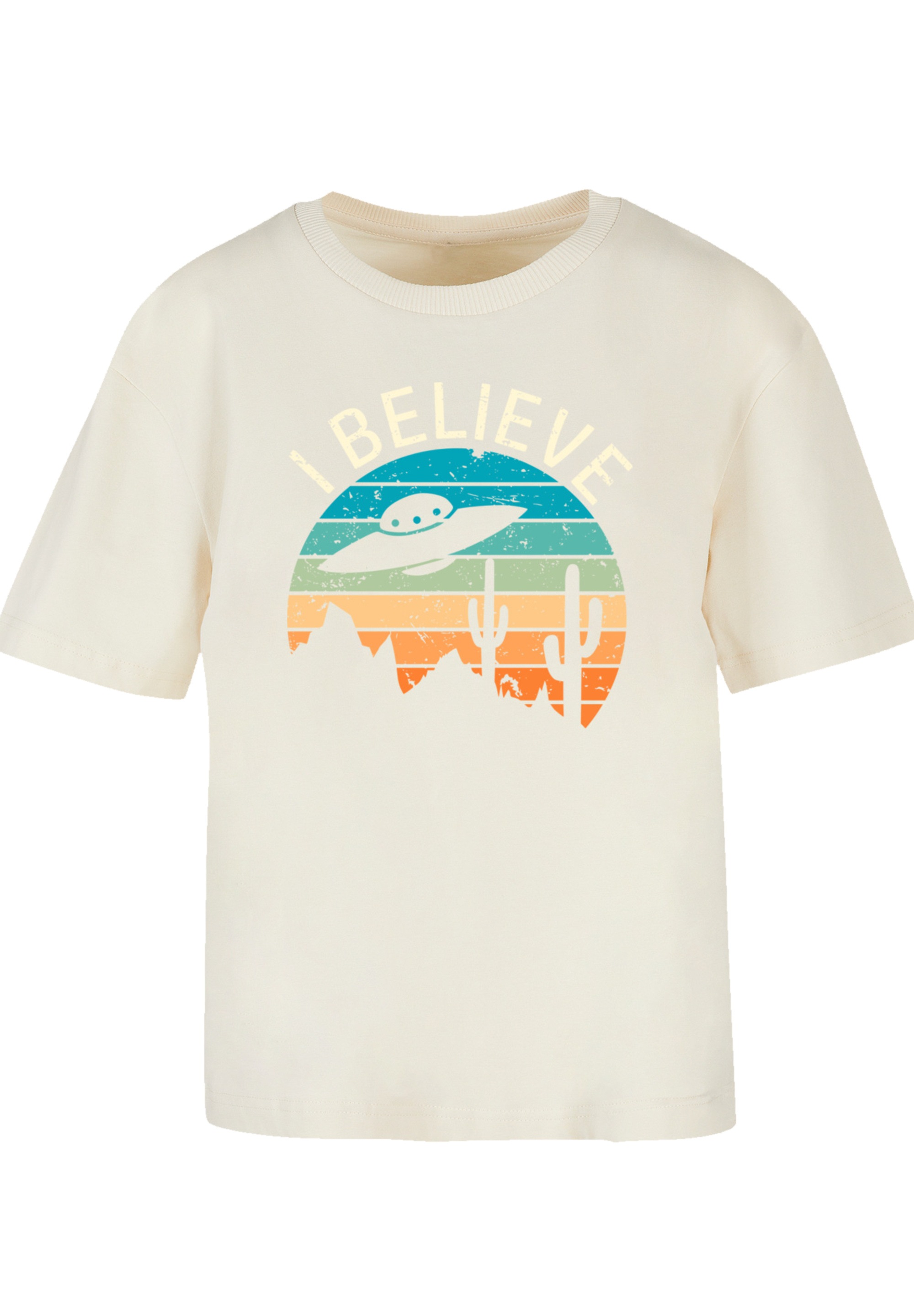 F4NT4STIC T-Shirt »I Believe UFO Alien Sonnenuntergang«, Premium Qualität