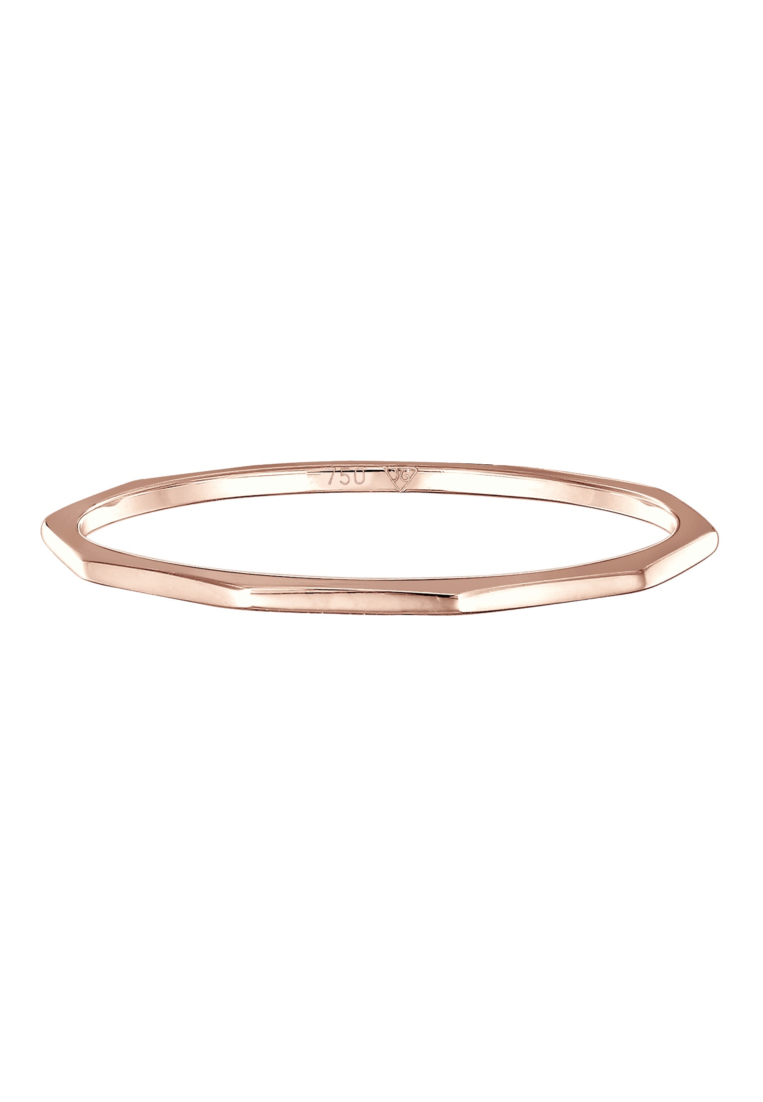 Elli Premium Fingerring »Geo Eckig Trend Basic Minimal Look 750er Roségold«