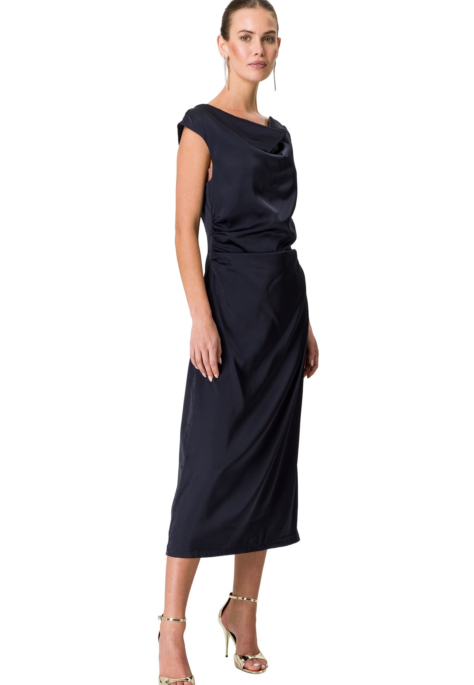 Zero Abendkleid »zero Abendkleid mit Wasserfallausschnitt«, drapiert /gerafft