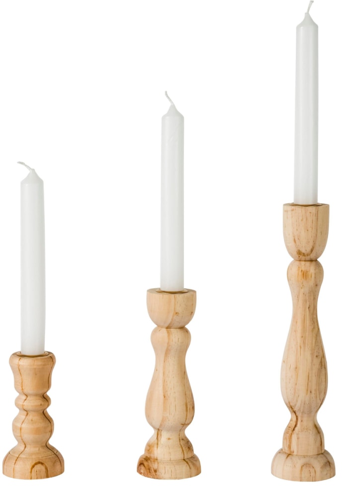 Schneider Kerzenhalter »Ricco«, (Set, + cm cm aus Höhe cm 25 ca. 11 BAUR Holz, kaufen 3 | St.), + 17