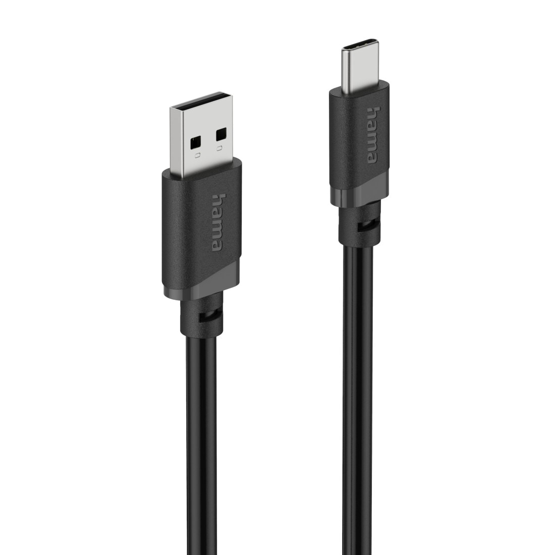 Hama USB-Kabel »USB-A auf USB-C Ladekabel 1 m schwarz« USB Typ A | USB-C 100 cm Schnellladen, 480 Mbit/s, 3 A Strom, breite Kompatibilität