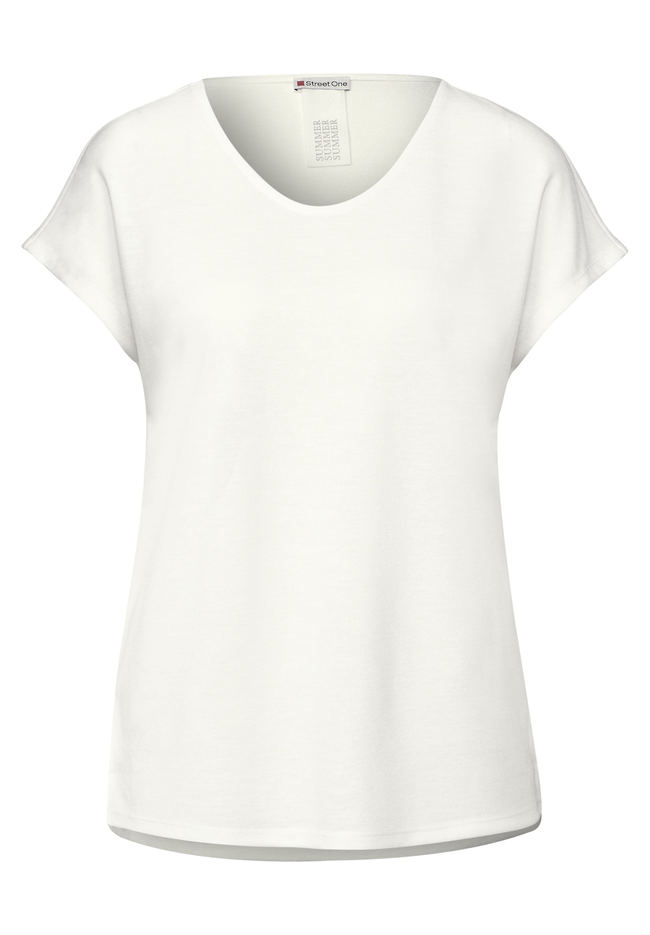 STREET ONE T-Shirt, mit abgerundetem V-Ausschnitt