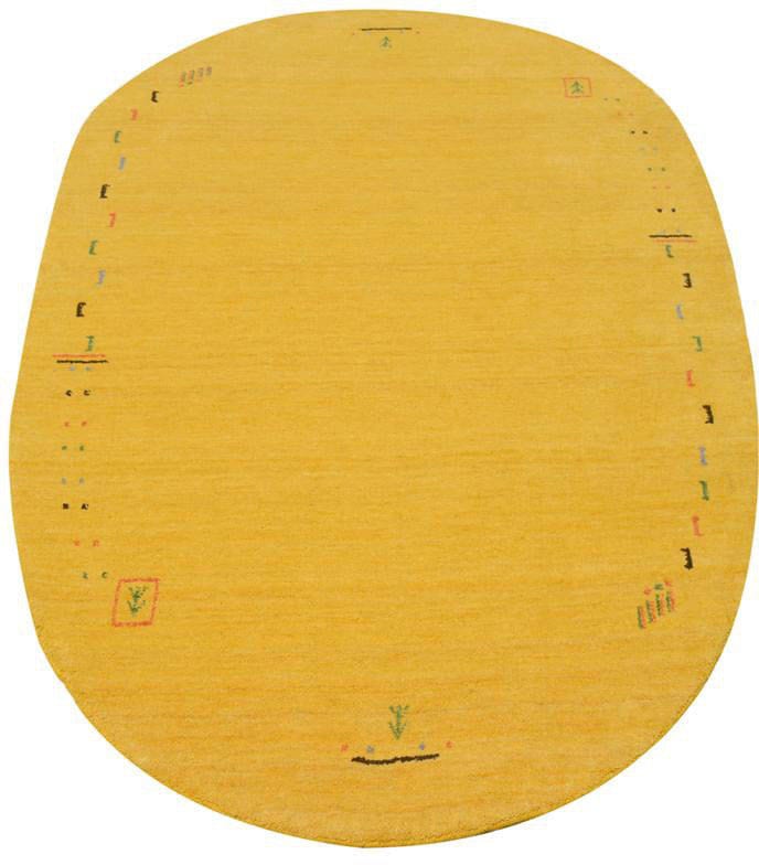 morgenland Wollteppich »GABBEH FEIN FENTH«, oval, 18 mm Höhe, reine Schurwolle bunte Bordüre, Wohnzimmer