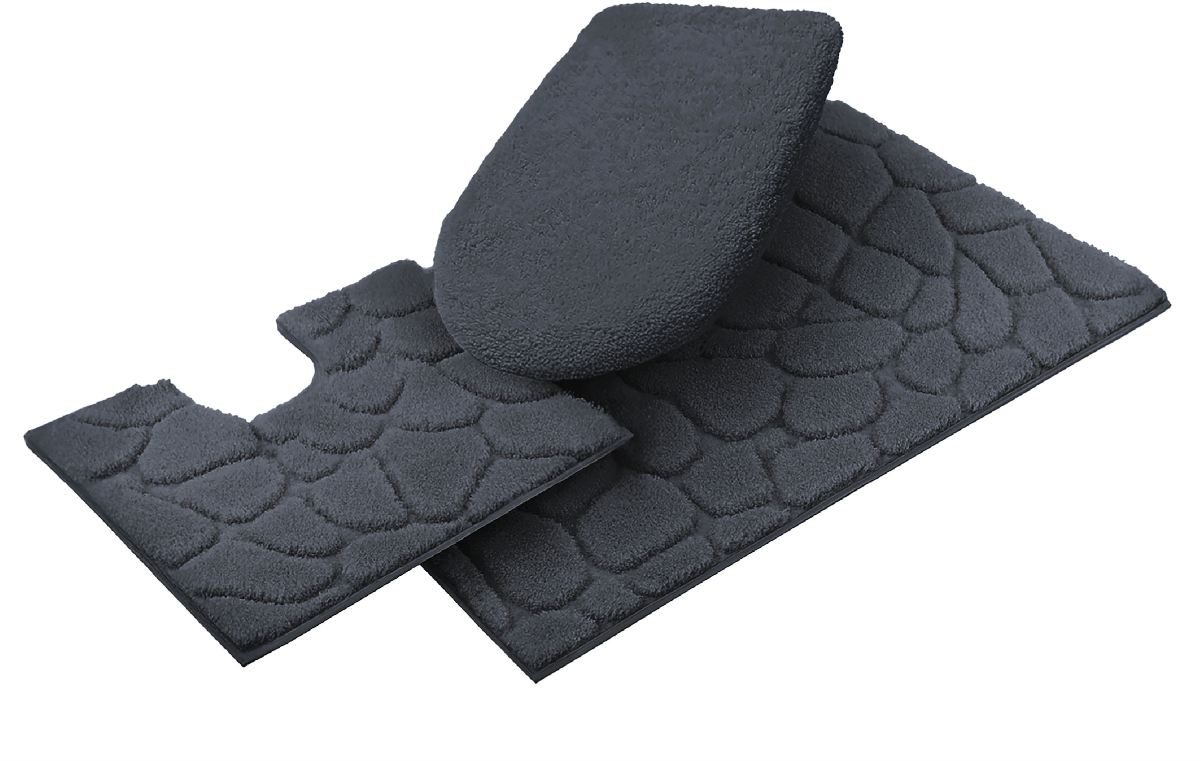 Grund Badematte »Ashtar, Badvorleger, Badezimmer Teppich, 3D-Design«, rutschhemmend beschichtet, schnell trocknend, Hoch-Tief-Design mit organischer Steinoptik, Made in Europe