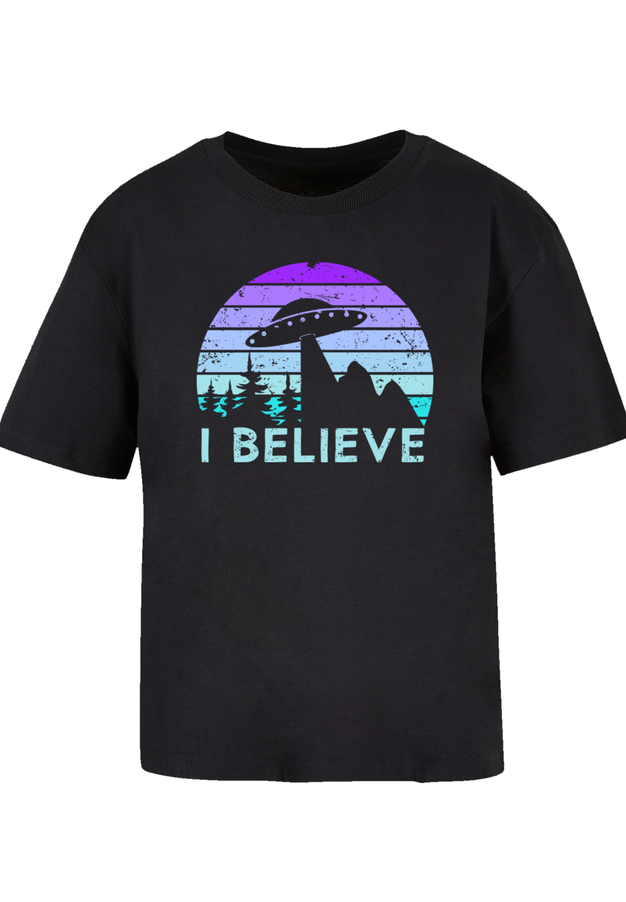 F4NT4STIC T-Shirt "I BELIEVE UFO Alien Spacecraft Retro", Premium Qualität günstig online kaufen