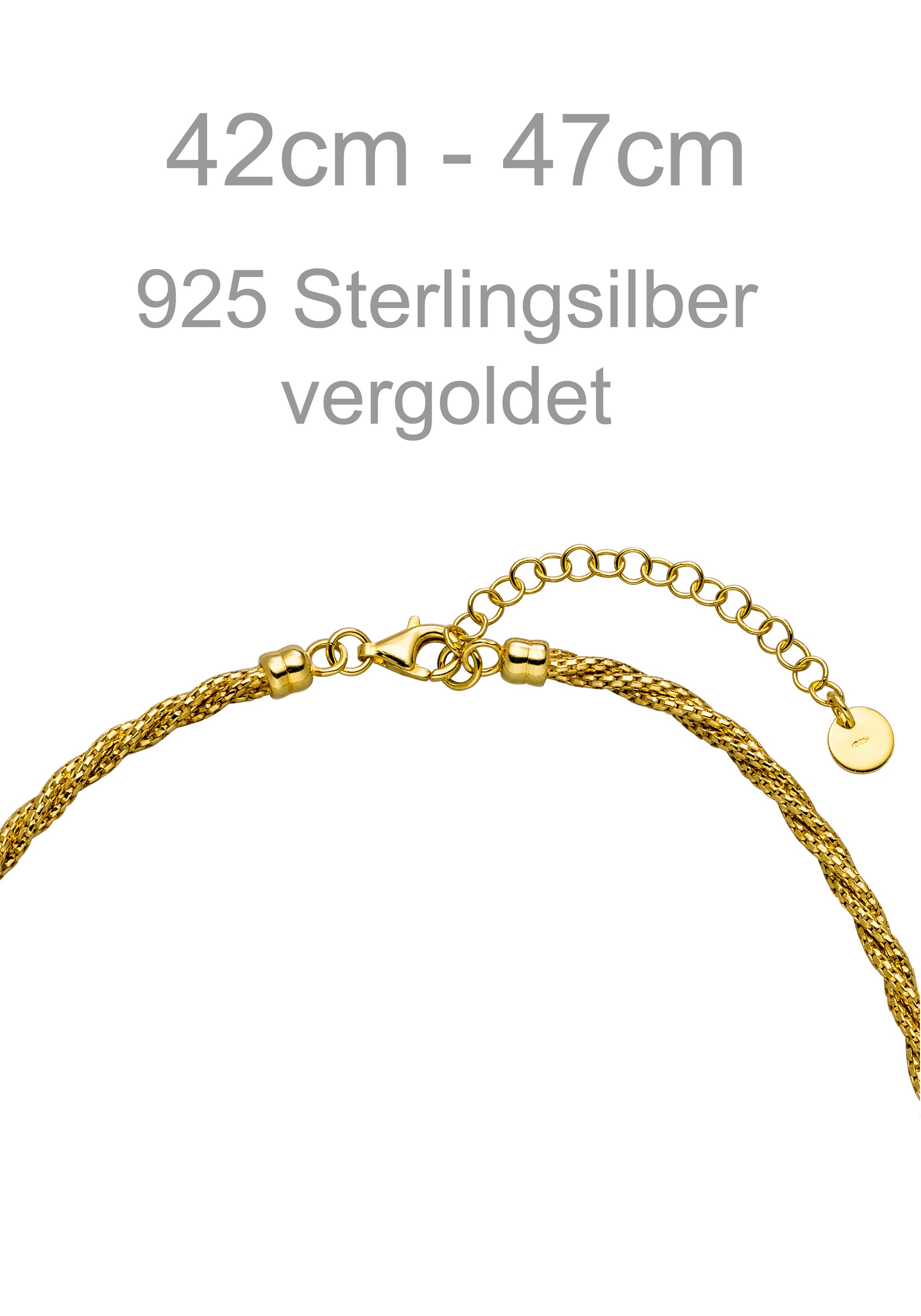 JOBO Kette ohne Anhänger »verschlungen« 925 Silber 47 cm