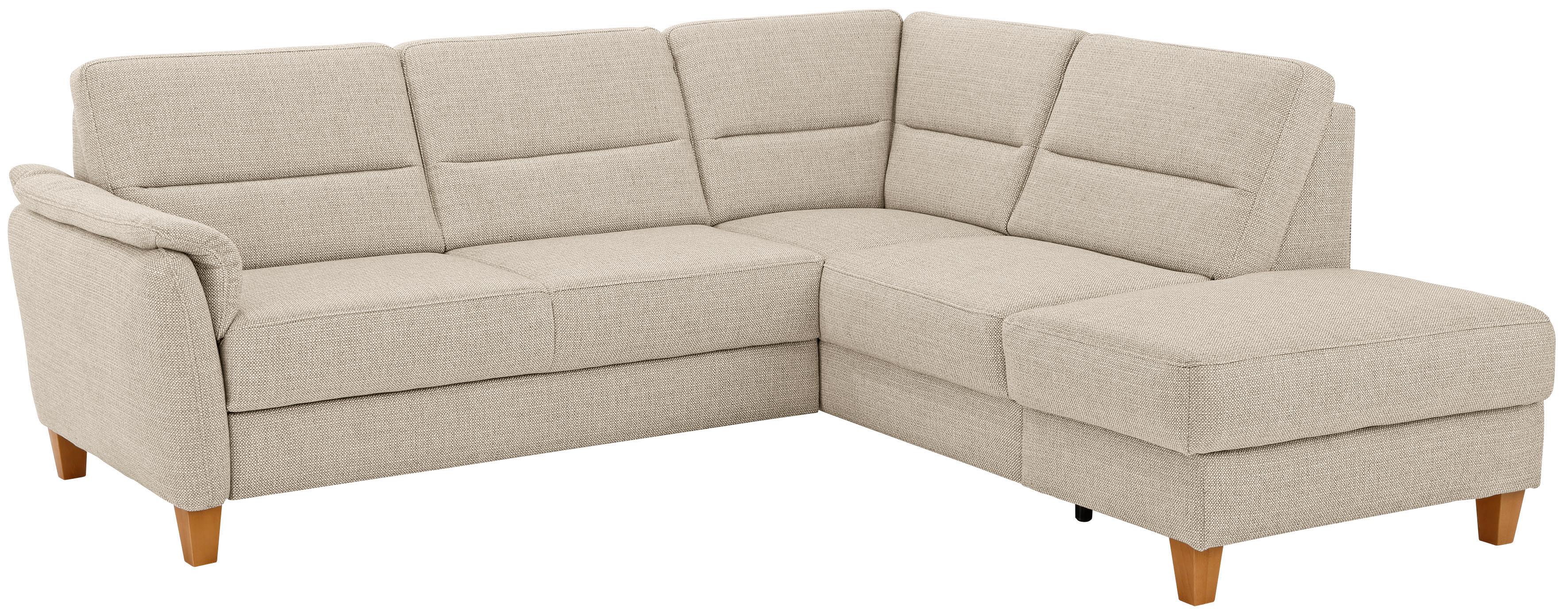 Home affaire Ecksofa "Palmera, L-Form, B: 236 cm, Bettfunktion & Bettkasten wählbar" Federkern-Polsterung, Sitzhöhe 48 cm, handgefertigt, stilvolles Design