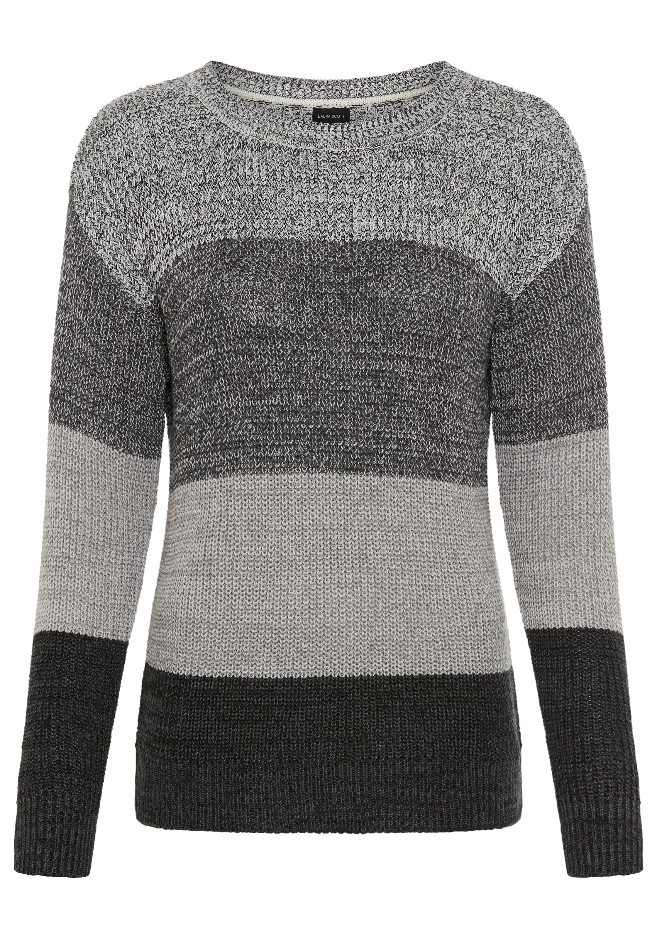 Laura Scott Streifenpullover, mit Melangeoptik und Rundhals-Ausschnitt - NEUE KOLLEKTION