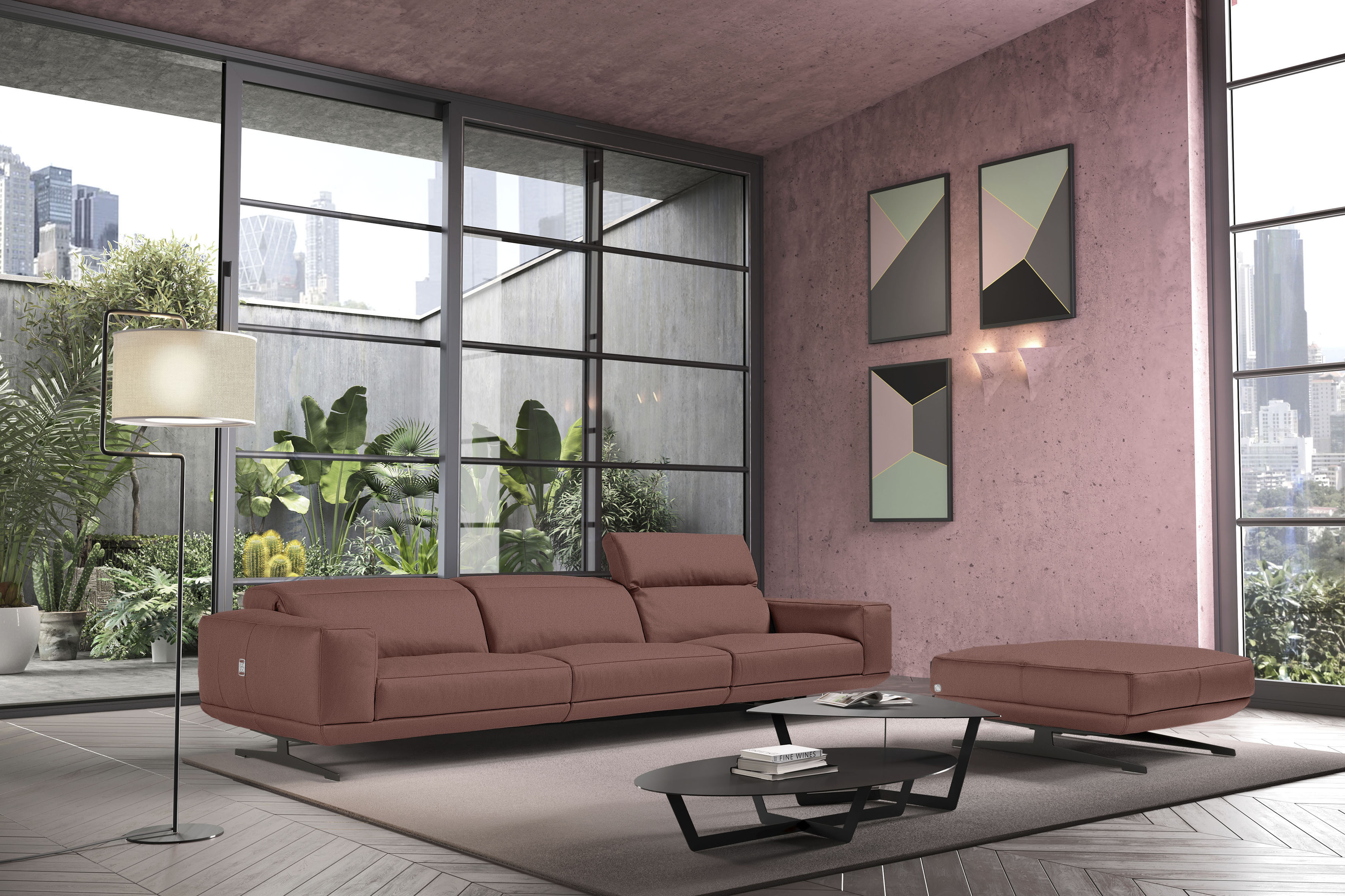 Egoitaliano 3-Sitzer "Gloria, super bequem, hochwertige Verarbeitung, edles Design, Megasofa" beidseitig verstellbare Rückenelemente, mit Designmetallfüßen