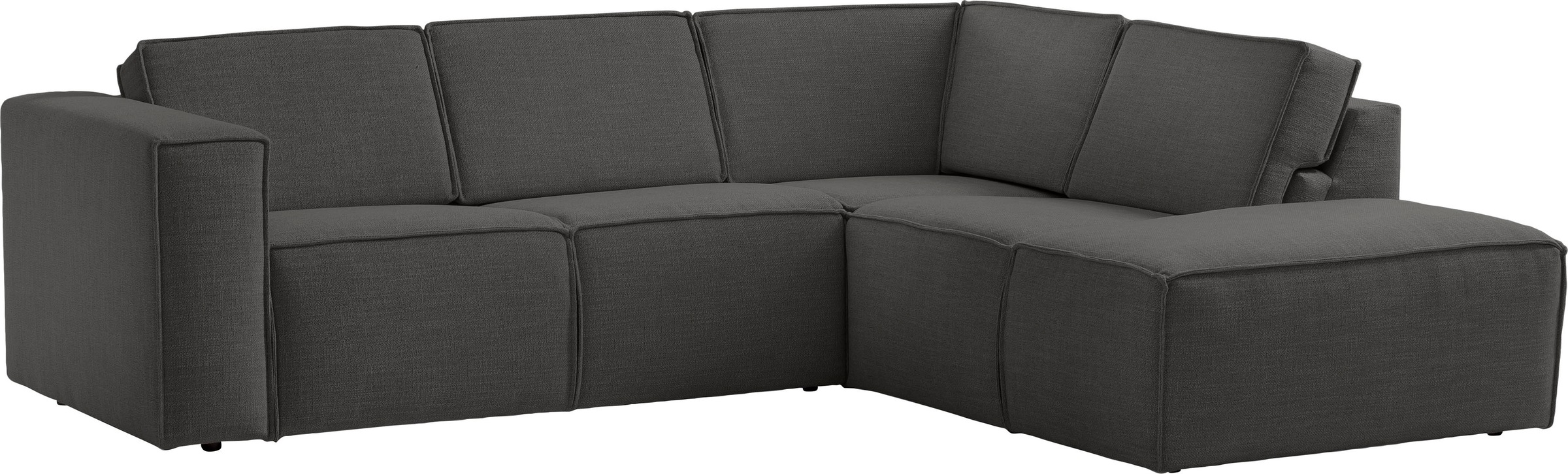 TRENDMANUFAKTUR Ecksofa »Dice mit Sitztiefenverstellung und Kaltschaumpolsterung«, hoher Sitzkomfort, aktuelle Kedernaht, L-Form