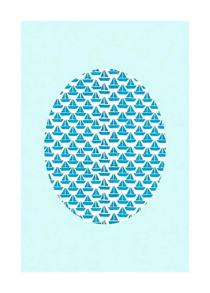 Komar Bild »Shelly Patterns Aqua« Formen | Kunst 1 Stk. tlg. Wandbild zur Dekoration - ohne Rahmen