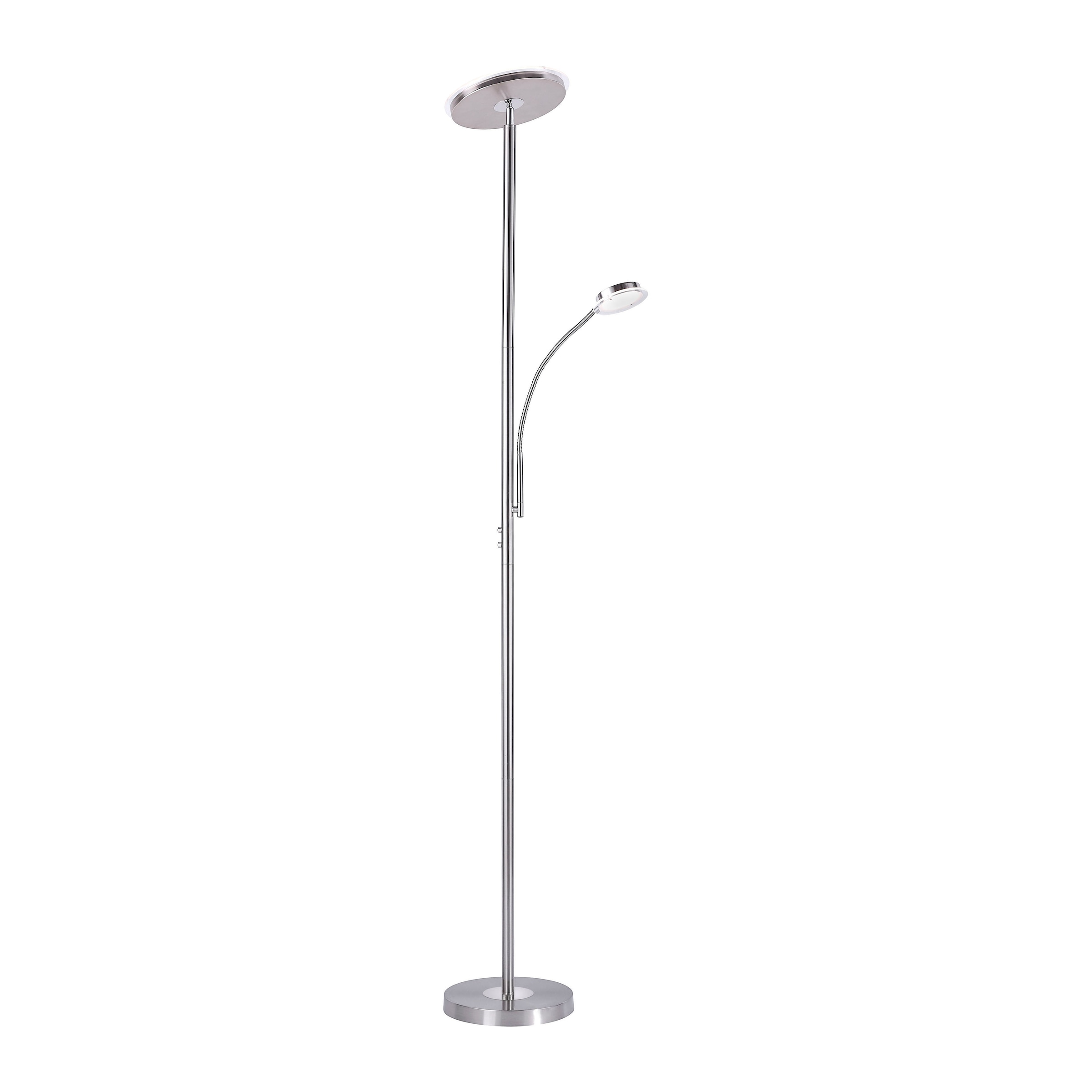 JUST LIGHT Stehlampe "HANS", 2, Ø 58cm H: 193cm, 1 Stk., silber, Wohnzimmer, Leuchten, LED, dimmbar über Touchdimmer, Schalter, Touchschalter