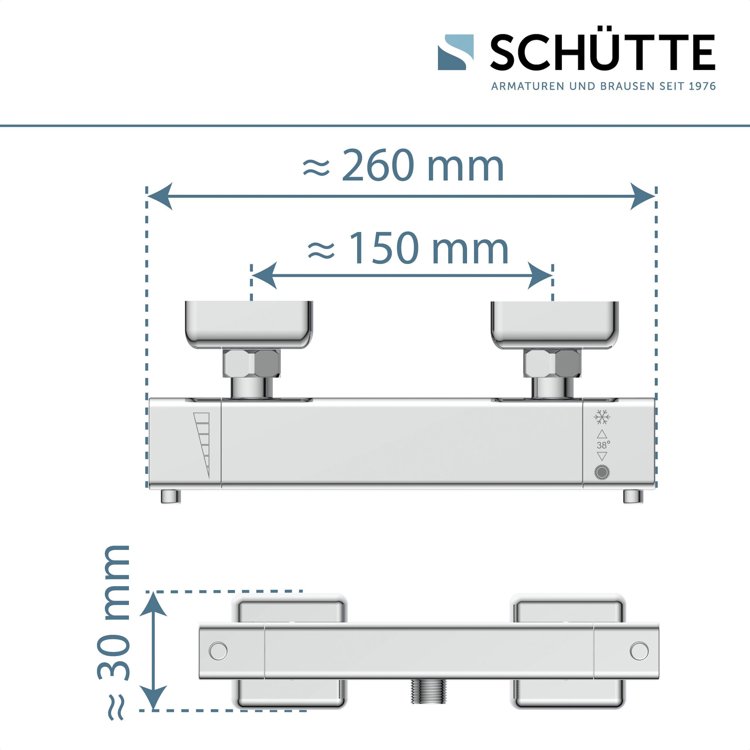 Schütte Duscharmatur »Signo«, mit Thermostat, Mischbatterie Dusche, Duschthermostat in Chrom