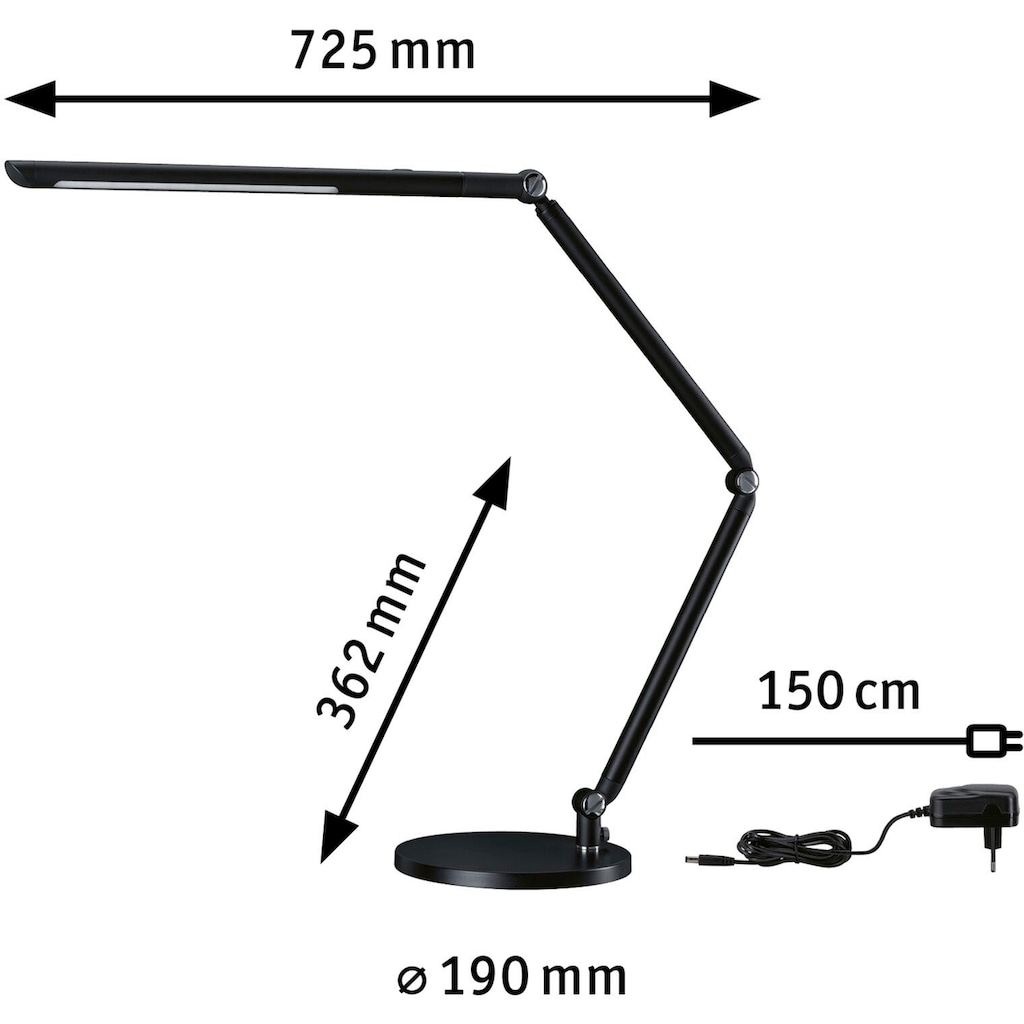 Paulmann LED Schreibtischlampe »FlexBar«, 1 flammig-flammig, 3step, sw tunW dim, 10,6W, Kabell 1,50 m, dimmbar