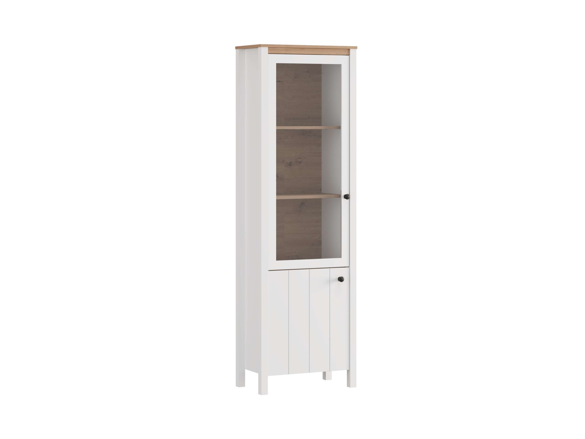 Home affaire Vitrine »BEDFORD Vitrinenschrank, Glasschrank, Standvitrine, Highboard« MDF-Profil 2D ummantelt, Hotstamping, 1mm ABS-Kanten, 4 Einlegeböden