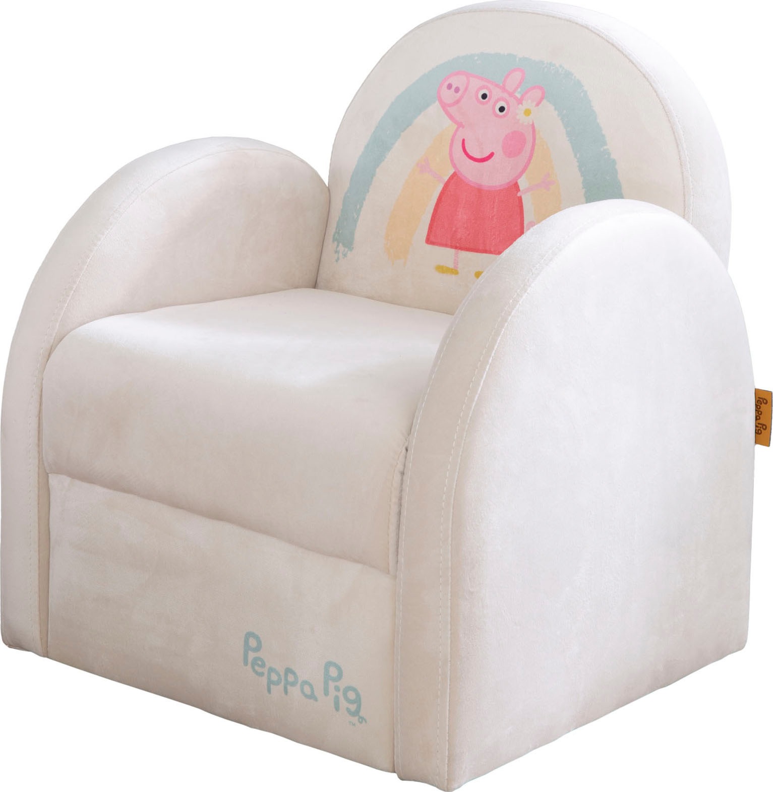 ROBA Kinder Kindersessel "Peppa Pig", B/H/T: 44cm x 50cm x 45cm, grau, B:44cm H:50cm T:45cm, Sessel, mit runden Armlehnen