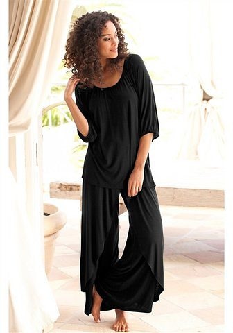 LASCANA Pyjama, 2 Stk. Hose in edler Layeroptik günstig online kaufen