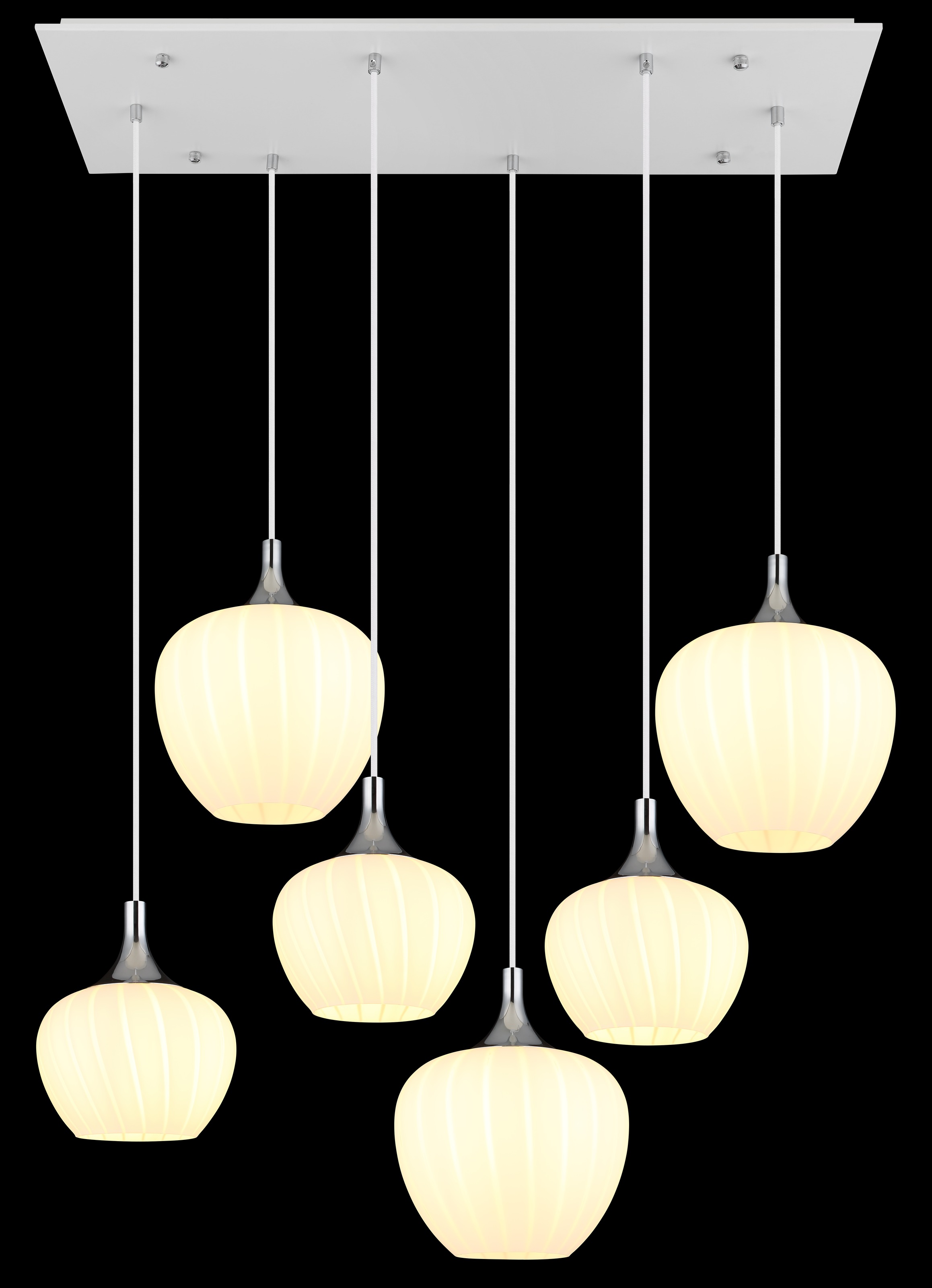 GLOBO LIGHTING Hängeleuchte »MAXY« E27 1 Stk. Hängelampe weiß Glas opal Dekorillen Esszimmer Esstisch