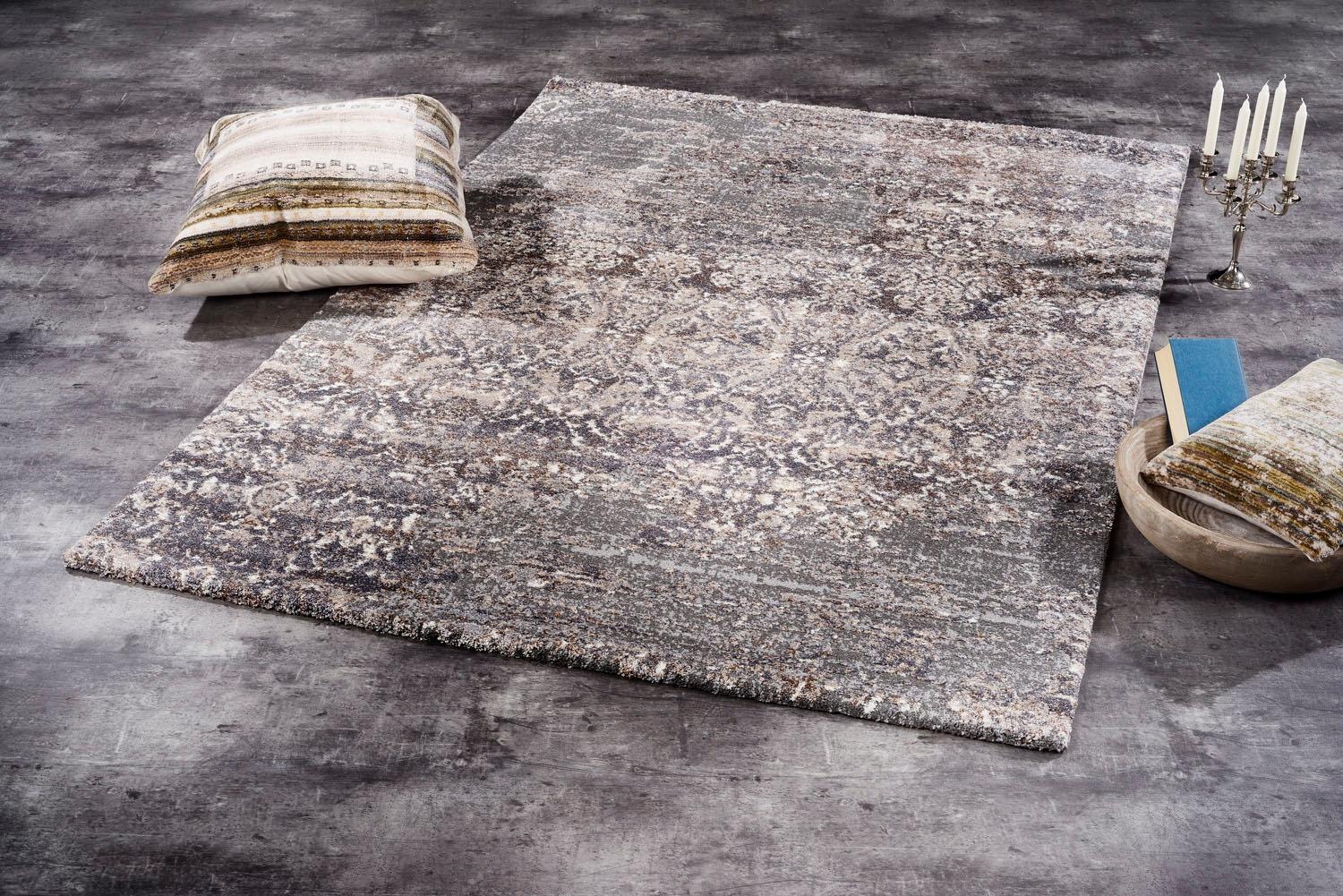OCI DIE TEPPICHMARKE Teppich "JUWEL SILENTA" rechteckig 20 mm Höhe Kurzflor, Wohnzimmer, Marmor Optik, Hoch Tief Effekt