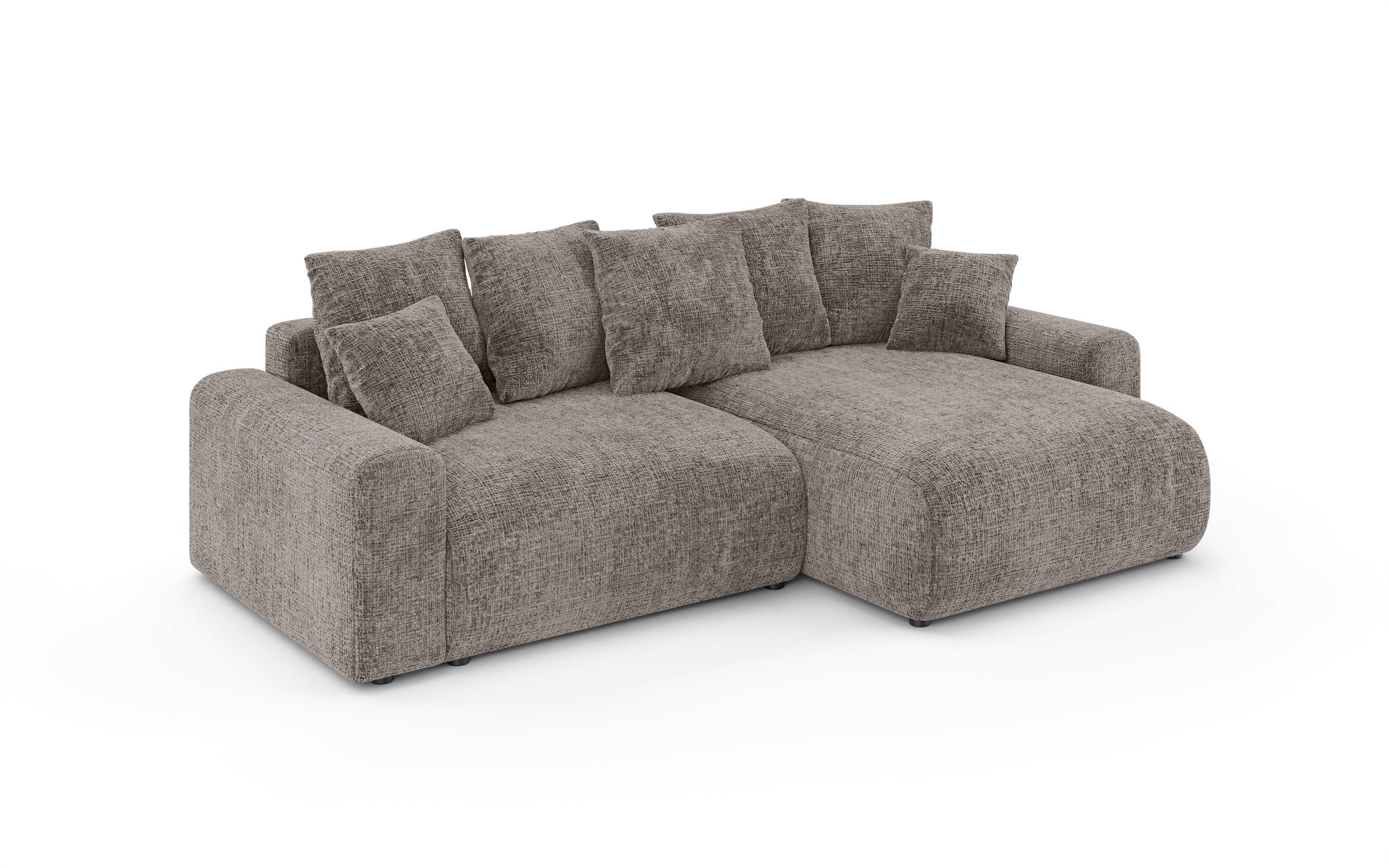 Home affaire Ecksofa »LAKESIDE klein mit Bettfunktion und Bettkasten, B/T/H 235/142/84 cm«, L-Form, Recamiere beidseitig montierbar, mit Wellenunterfederung