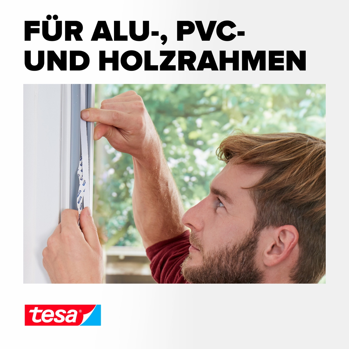 tesa Insektenschutz-Fensterrahmen »Insect Stop COMFORT selbstklebendes Klettband Ersatzrolle, 5,6m«, Klettband zur bohrfreien Fixierung am Fenster für Fliegengitter - weiß