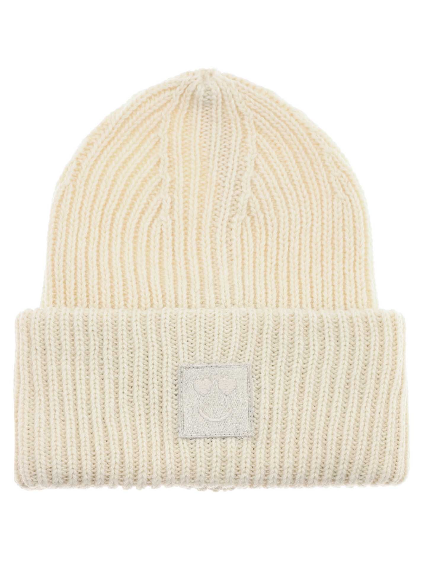 Zwillingsherz Strickmütze "Smile" Grobstrick, Smile Patch günstig online kaufen