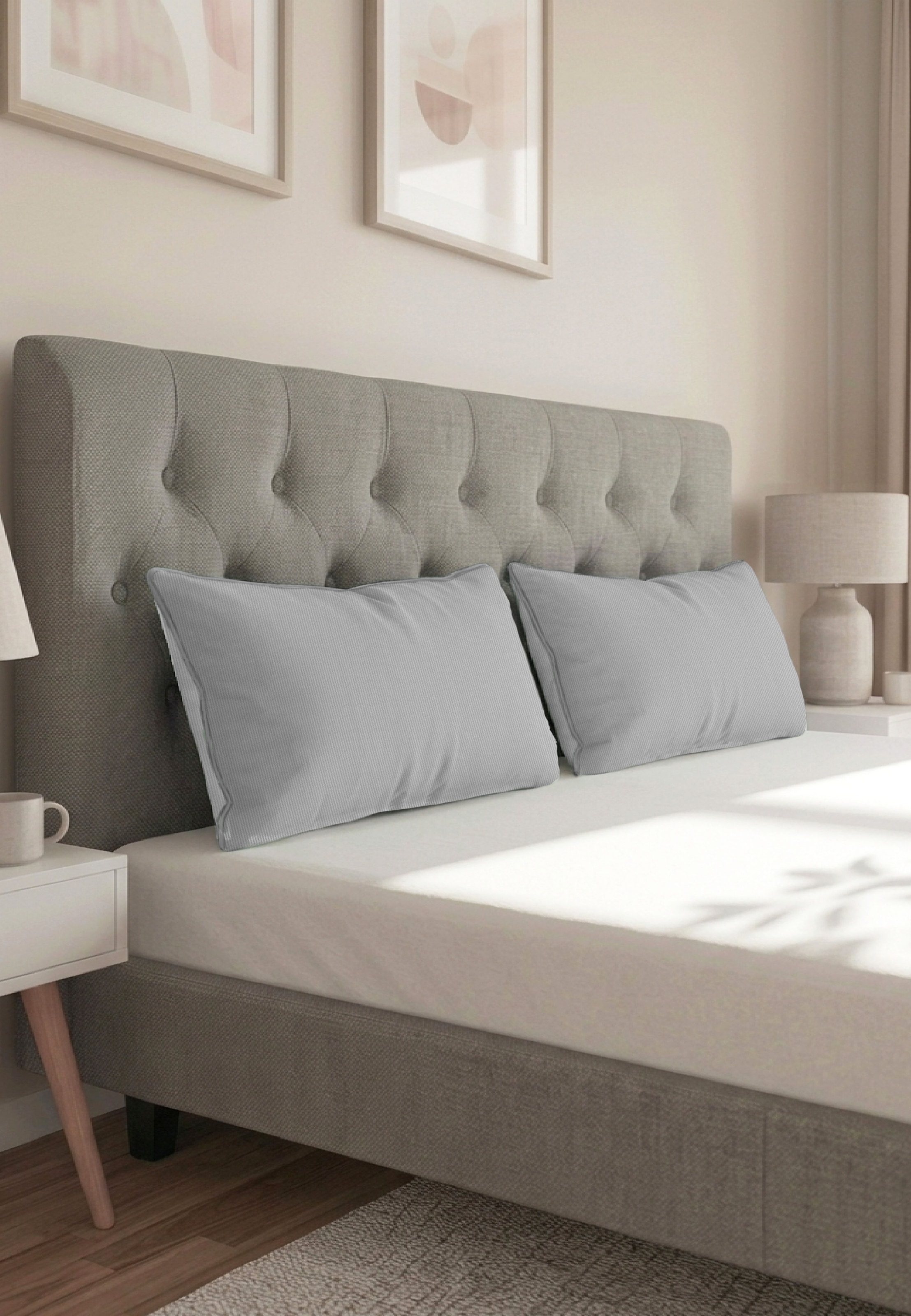 Biberna Kissenbezug »0615211 Premium Satin aus 100% Baumwolle mit Reißverschluß, 40x80 cm« seidig glatt & atmungsaktiv, Reißverschluss, Feine Streifen