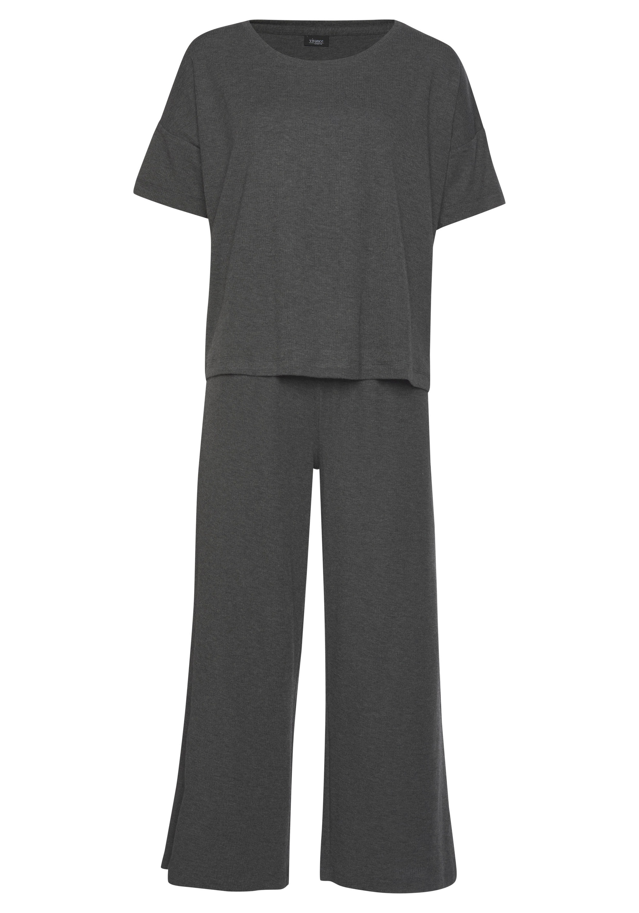 Vivance Dreams Pyjama, (2 tlg.), in weicher Ripp-Qualität günstig online kaufen