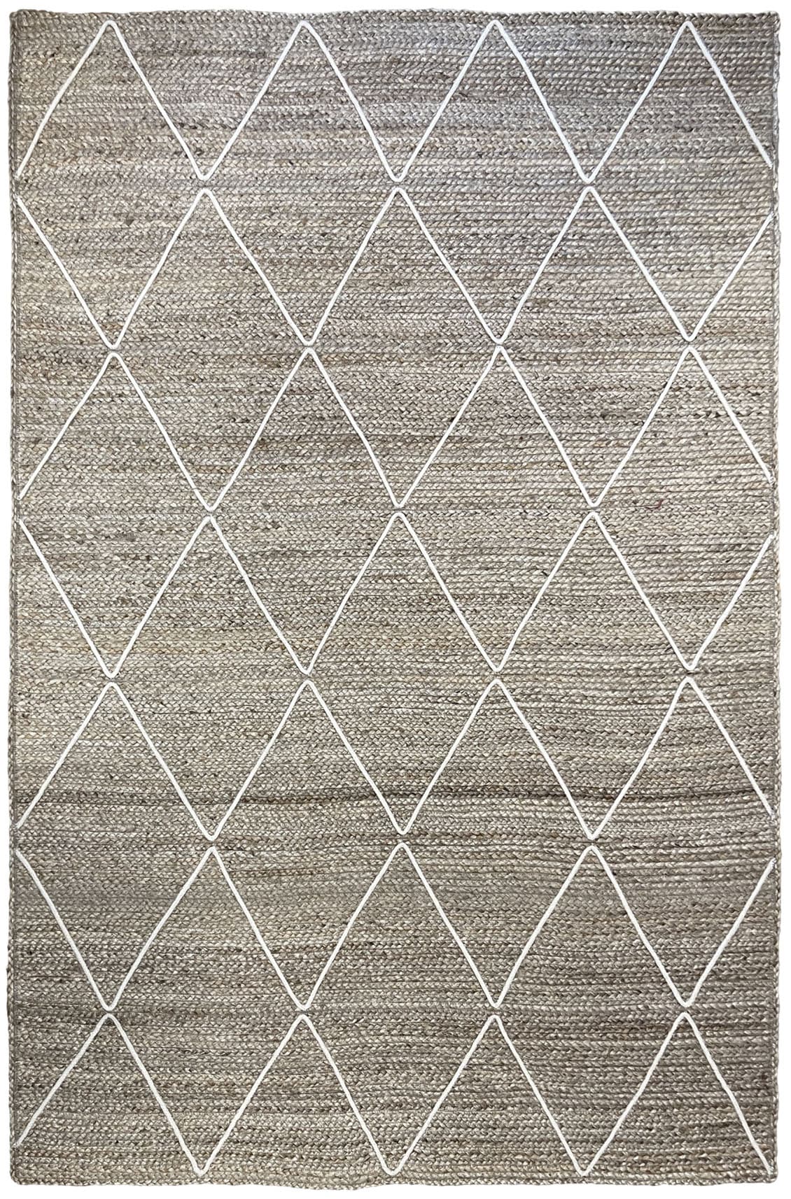 Myflair Möbel & Accessoires Teppich »Juna Essence«, rechteckig, 10 mm Höhe, Juteteppich, handgeflochten, meliert, Rauten Muster, auch als Läufer