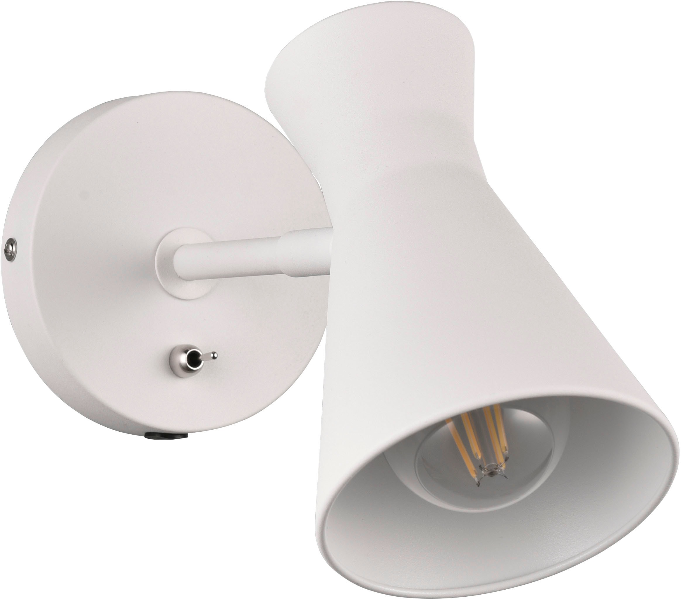 REALITY Leuchten Wandleuchte »Enzo«, 1 flammig, Leuchtmittel E27 | ohne Leuchtmittel, Wandspot exkl 1x E27 Leuchtmittel (10W), Kippschalter, schwenkbar